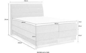 OTTO products Boxspringbett, LED-Beleuchtung, mit zertifizierten, recycelten Bezugsstoffen