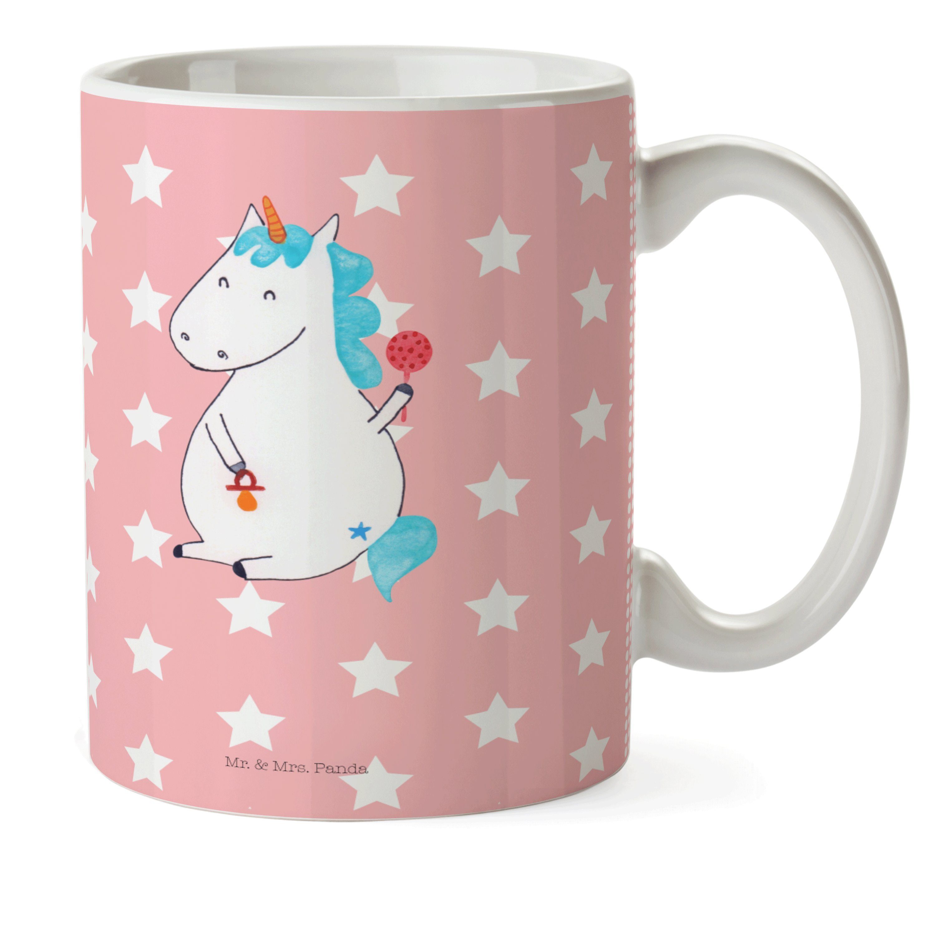 Mr. & Mrs. Panda Kinderbecher »Einhorn Baby - Rot Pastell - Kunststoff