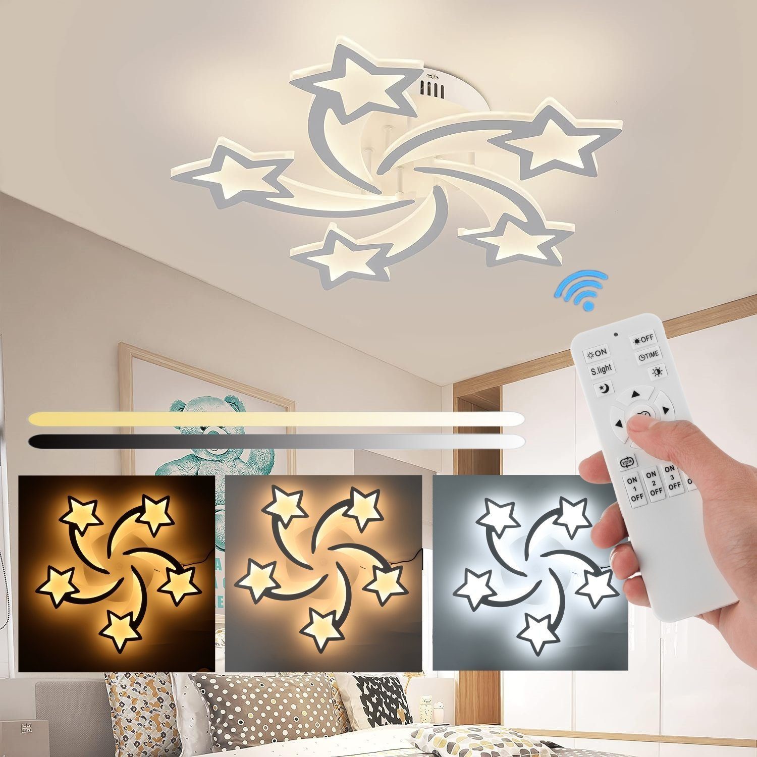 oyajia LED Deckenleuchte 30W Stern LED günstig online kaufen