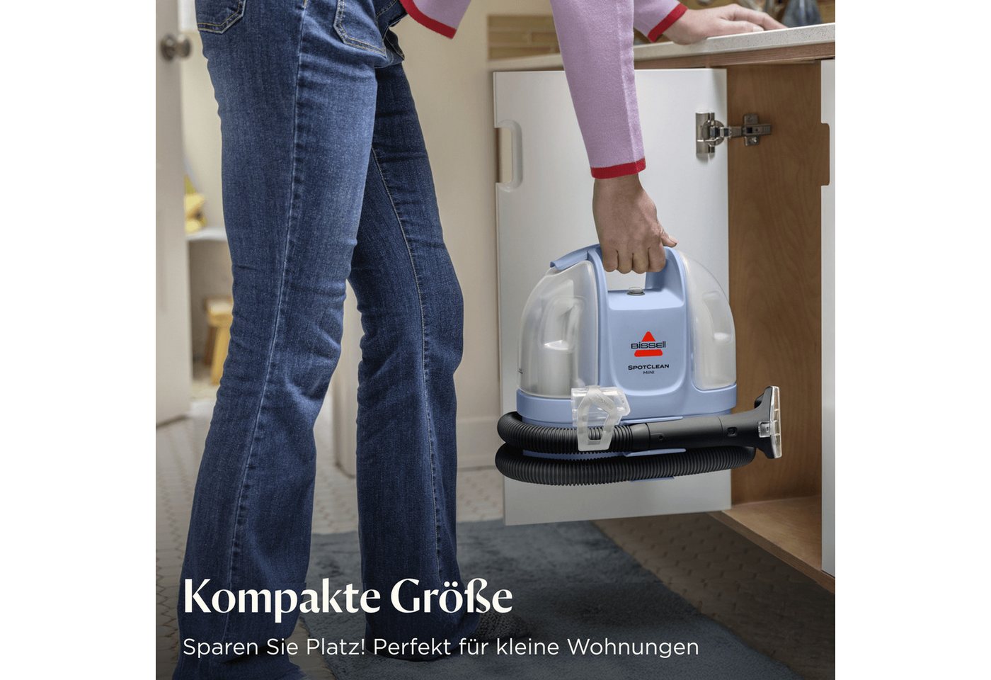 Bissell Wasch-Sauger SpotClean Mini Select, leicht & klein, starke Saugleistung, Dual-Tank, 330 W, beutellos, 12.5kPa, reinigt Flecken auf Teppich, Polster, Autositz