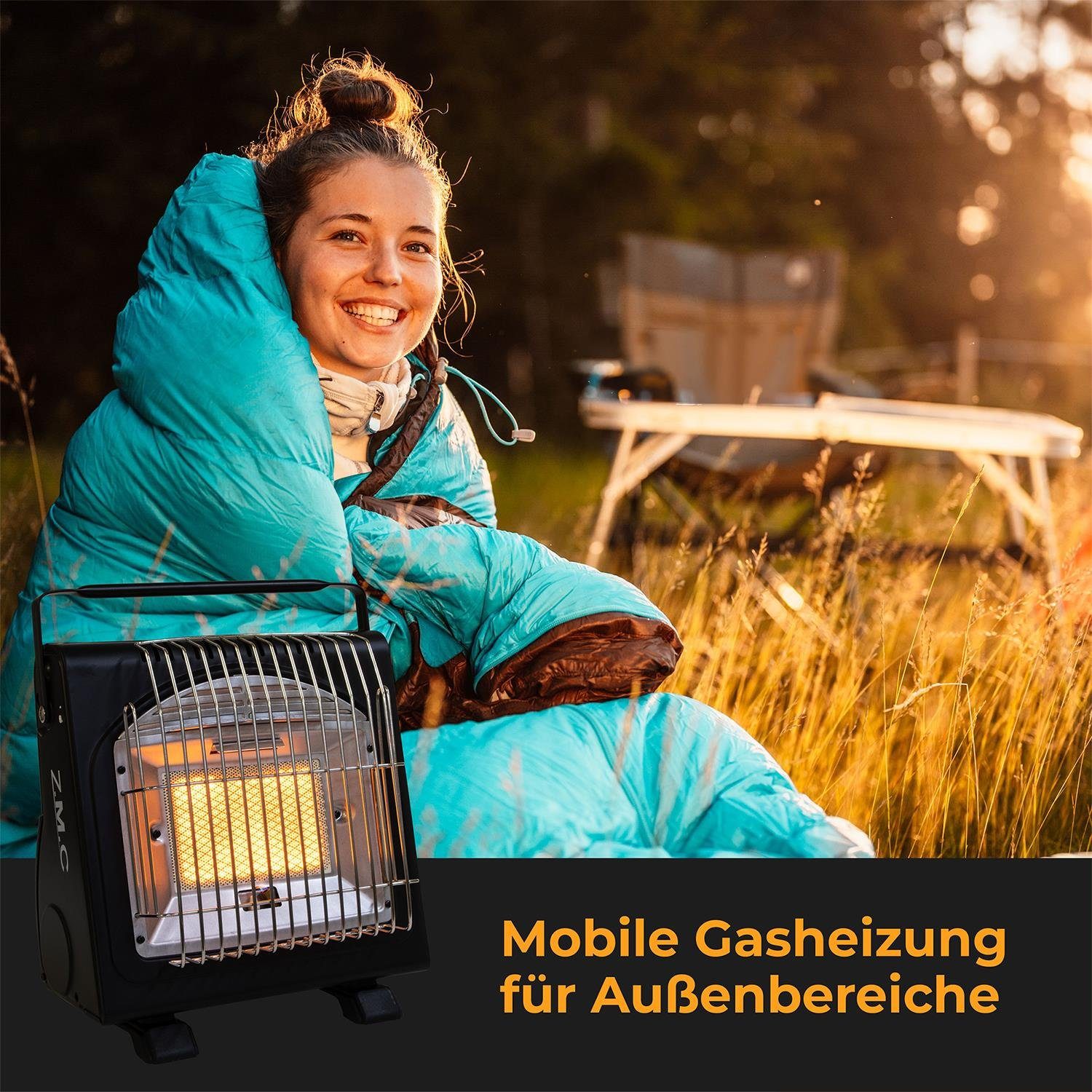 Gasheizung Gaskocher Camping Heizstrahler Zeltheizung 2in1 Campingkocher Butangas 8x Camping Tragbare + Gaskartuschen Z.M.C.GMBH Heizung Heizstrahler 227g MSF-1A,