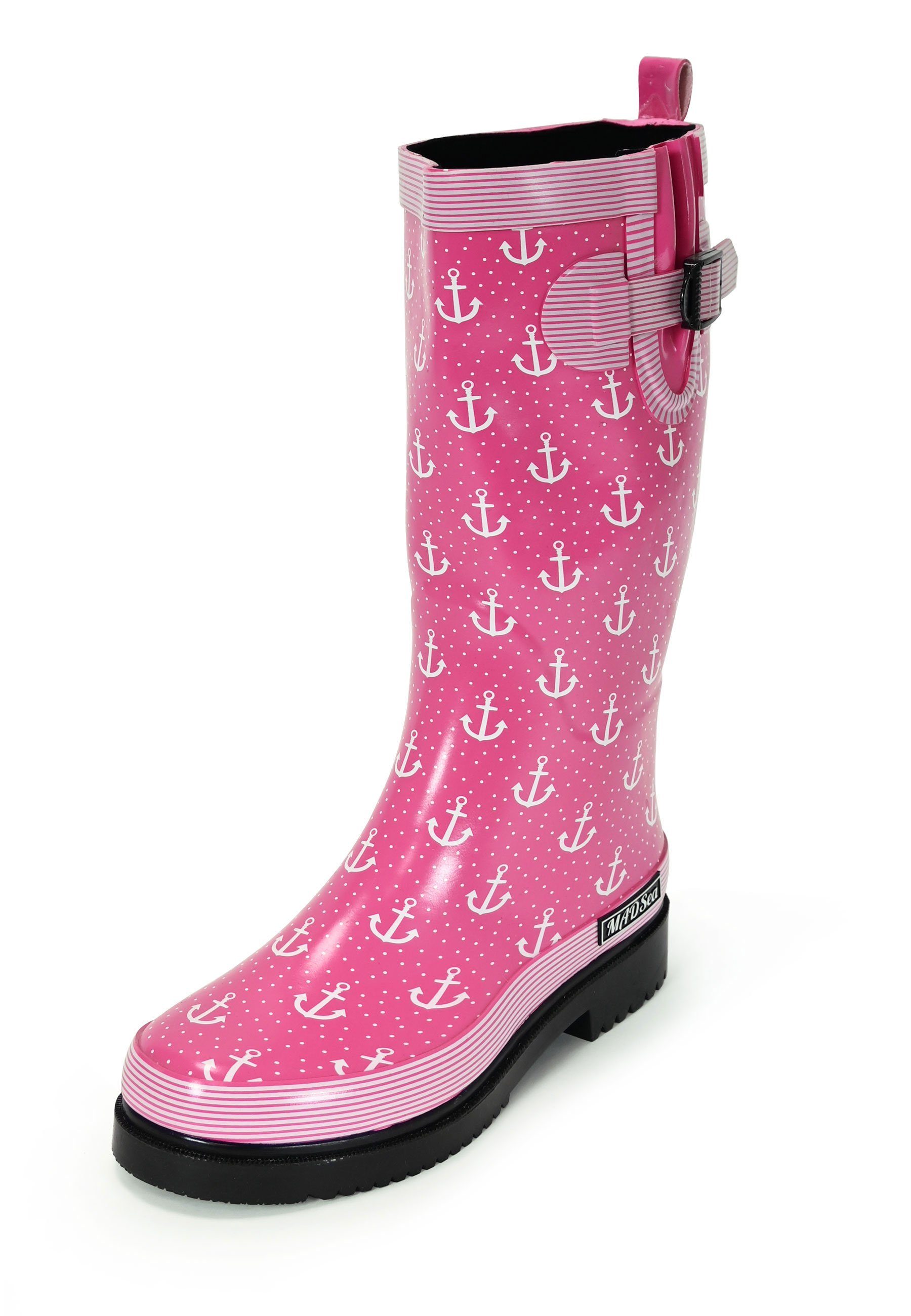 MADSea Anchor High Gummistiefel mit seitlicher Zierschnalle und Dehnfalte