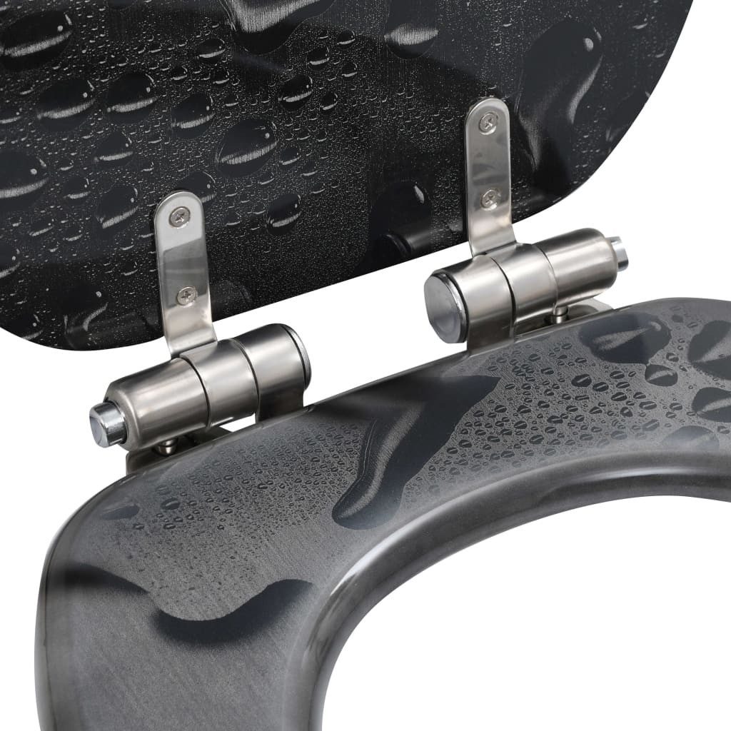 vidaXL WC-Sitz Toilettensitze 2 Stk. Soft-Close-Deckel MDF Wassertropfendesign (2-St)