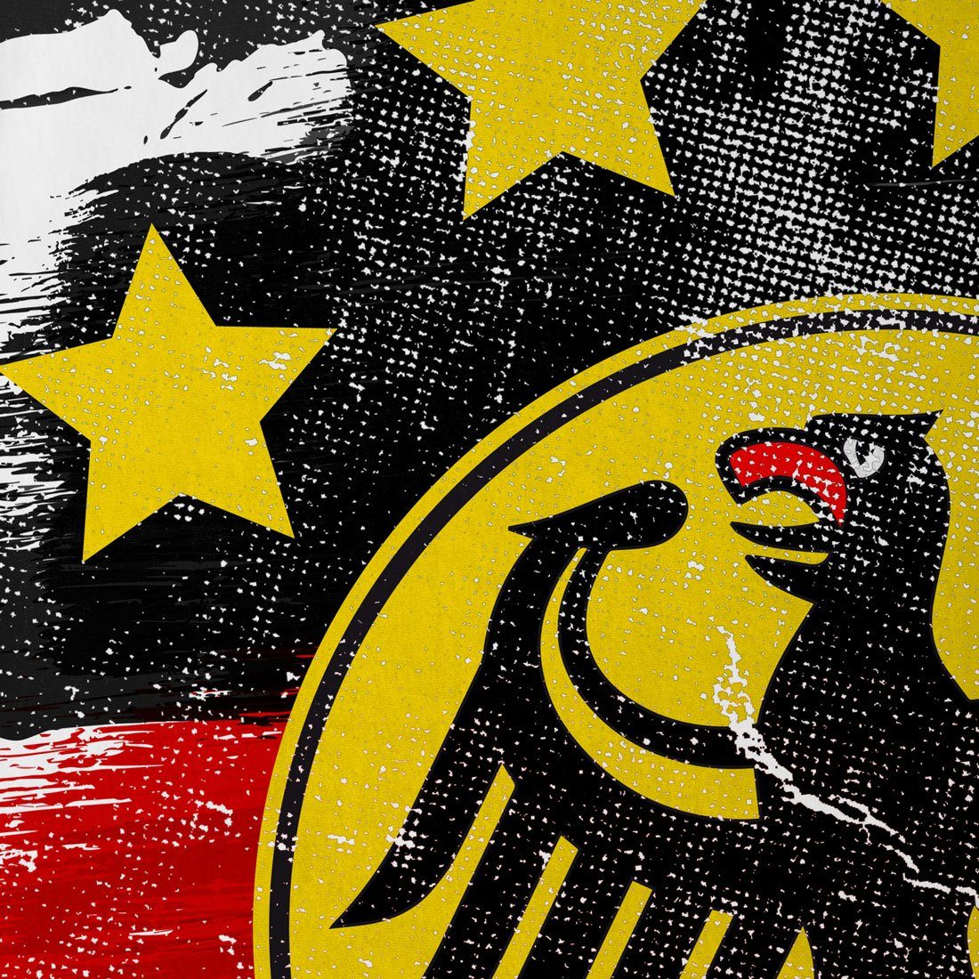 Trikot EM Herren weiß Deutschland style3 Fahne Bundes-Adler T-Shirt Flagge Print-Shirt Wappen Fussball