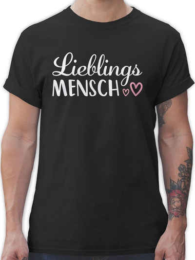Shirtracer T-Shirt Lieblingsmensch Schriftzug - Valentinstag Partner Liebe - Herren Premium T-Shirt valentinstag t-shirt - valentinstags geschenk für ihn - partnershirt