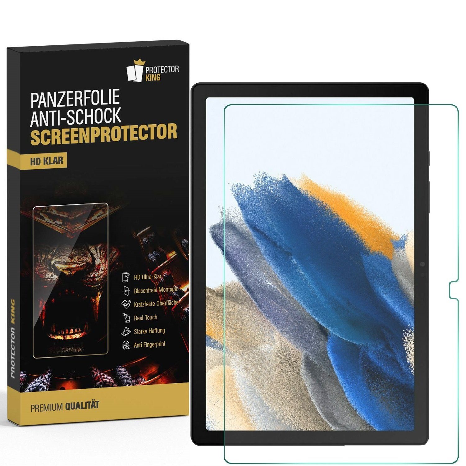 Protectorking Displayschutzfolie 1x Panzerfolie für Samsung Galaxy Tab A8 10.5 2021 Displayschutz ANTI-, 1-Stück, klar