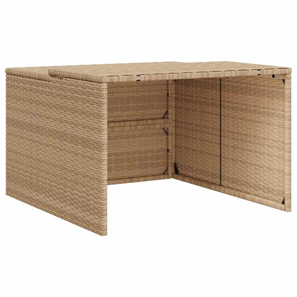 vidaXL Mähroboter-Garage Mähroboter-Garage Beige 86x90x52/57 cm Poly Rattan, (1-St)