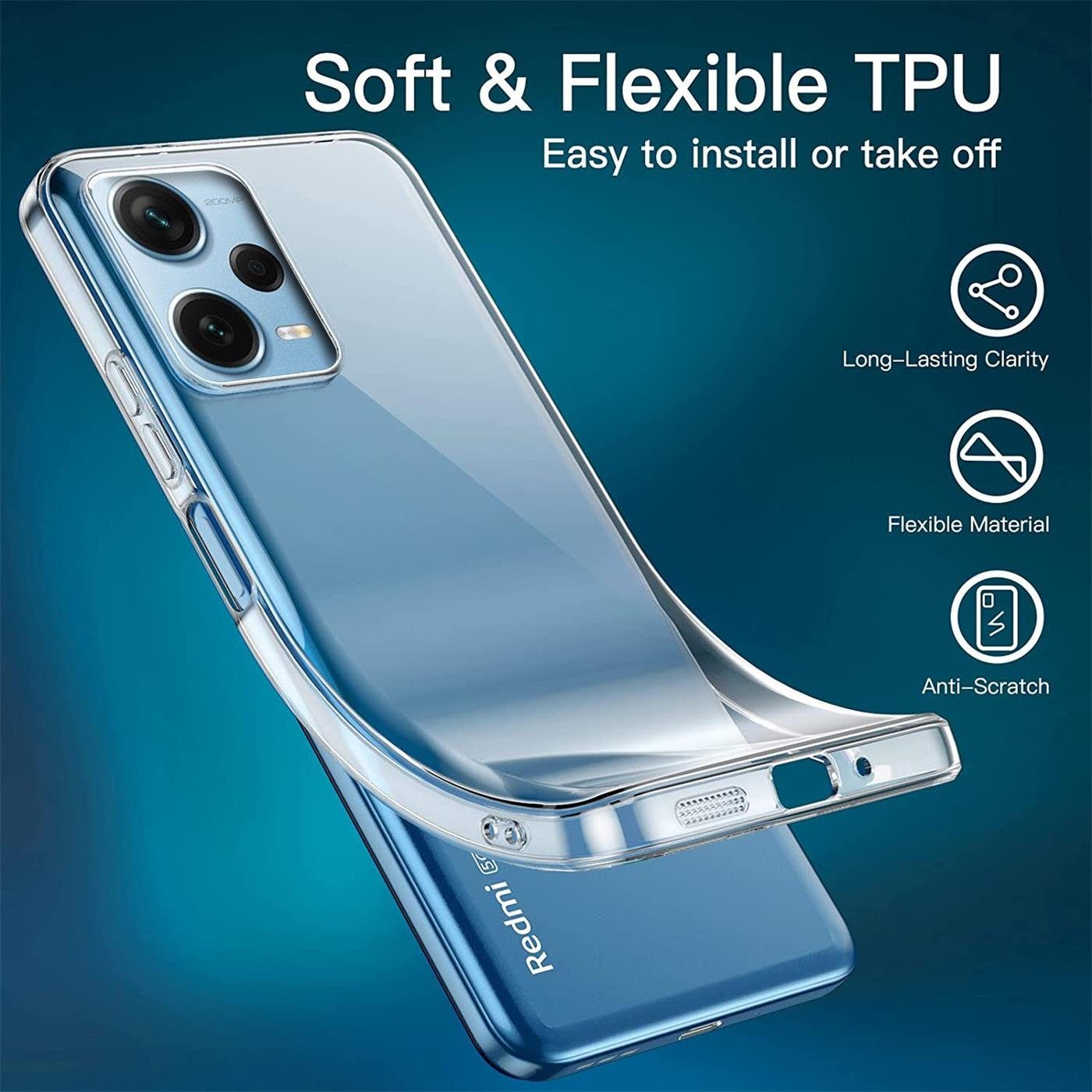 CoolGadget Handyhülle Transparent Ultra Slim Case für Xiaomi Poco X5 Pro 5G 6,67 Zoll, Silikon Hülle Dünne Schutzhülle für Poco X5 Pro 5G Hülle