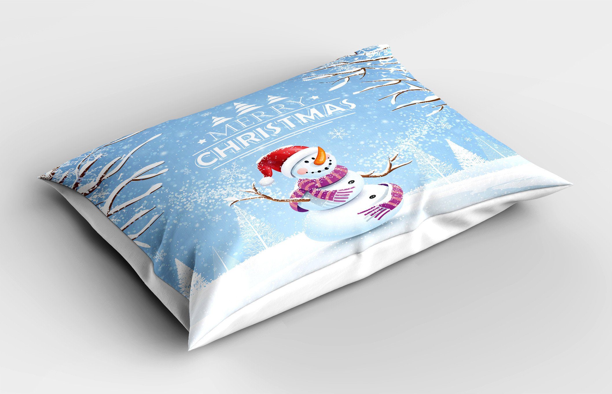 King Stück), Kissenbezüge Kissenbezug, Snowy-Winter-Noel Size Dekorativer Weihnachten (1 Abakuhaus Gedruckter Standard