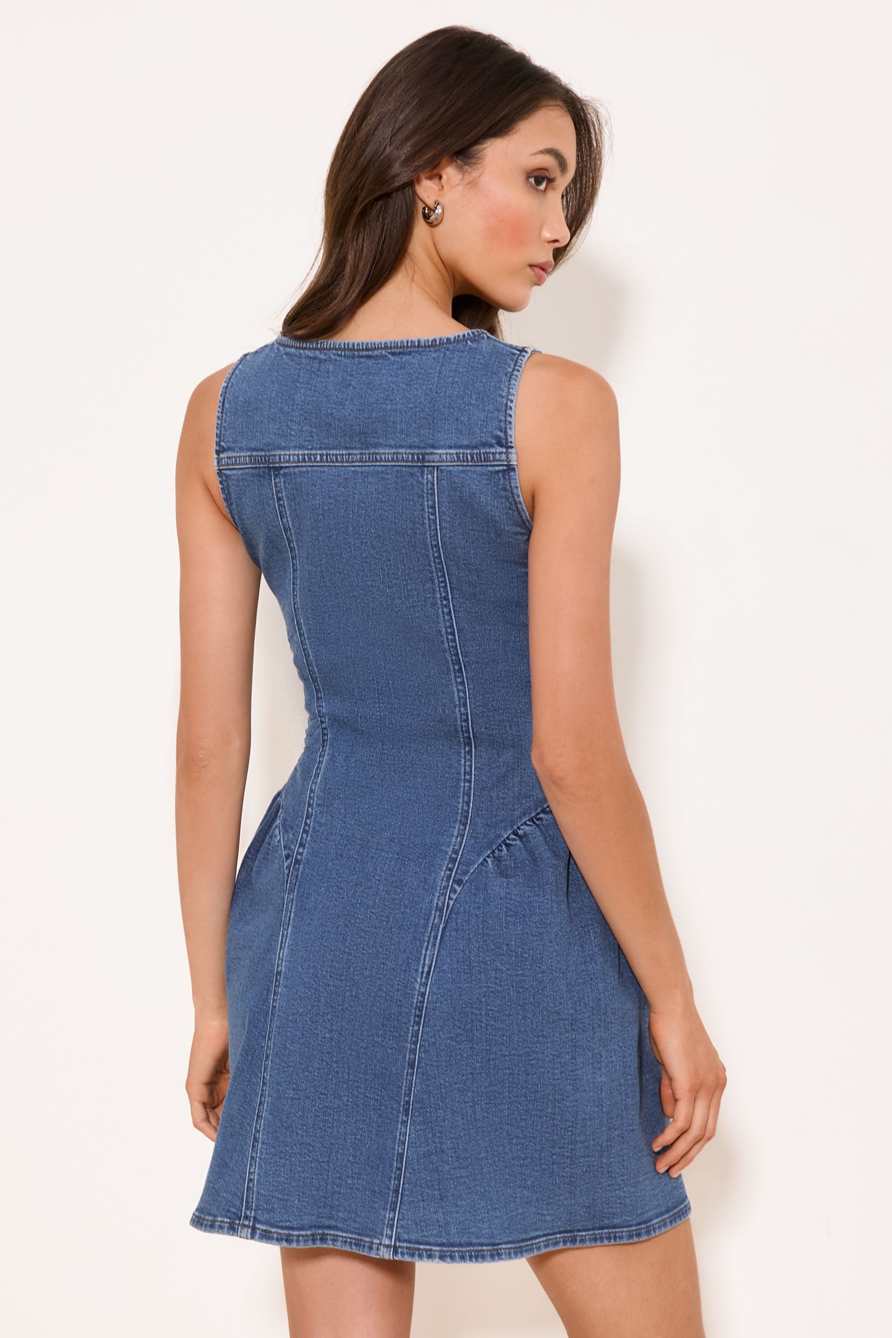 LIPSY Jeanskleid Lipsy Denim-Minikleid mit Trägern und Korsett (1-tlg)