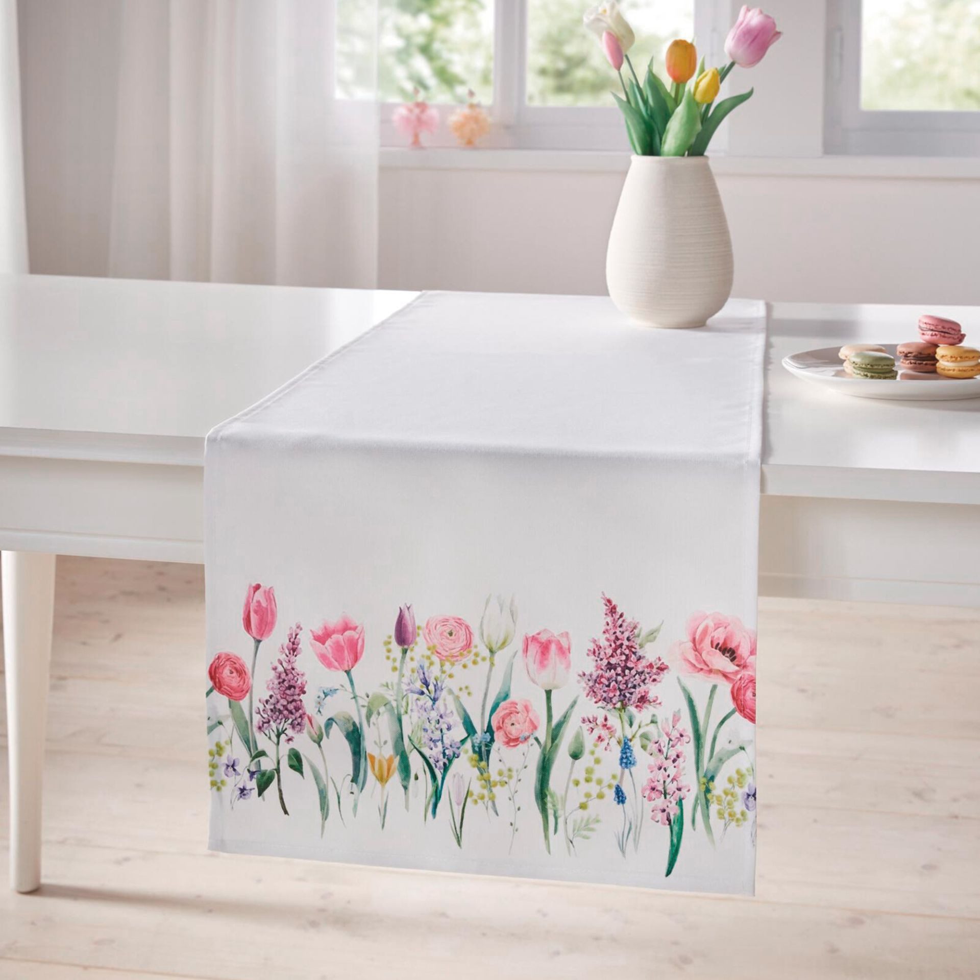 Home-trends24.de Tischläufer Blütentraum Tischdecke Tischläufer Tisch Deko 40 x 140 cm