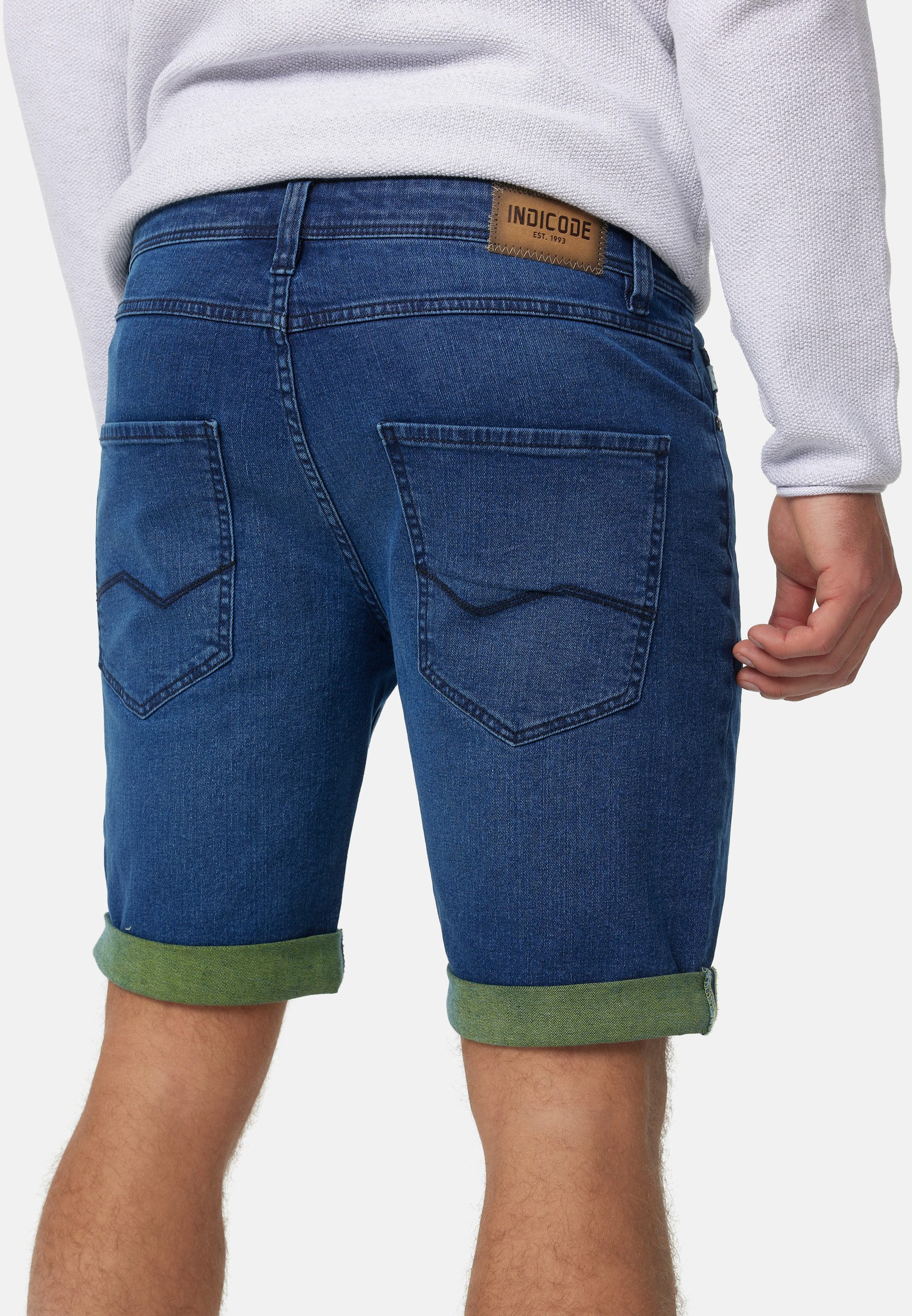 Indicode Jeansshorts Herren INZalento Jeans Shorts Herrenshorts aus elastischer Baumwoll-Qualität