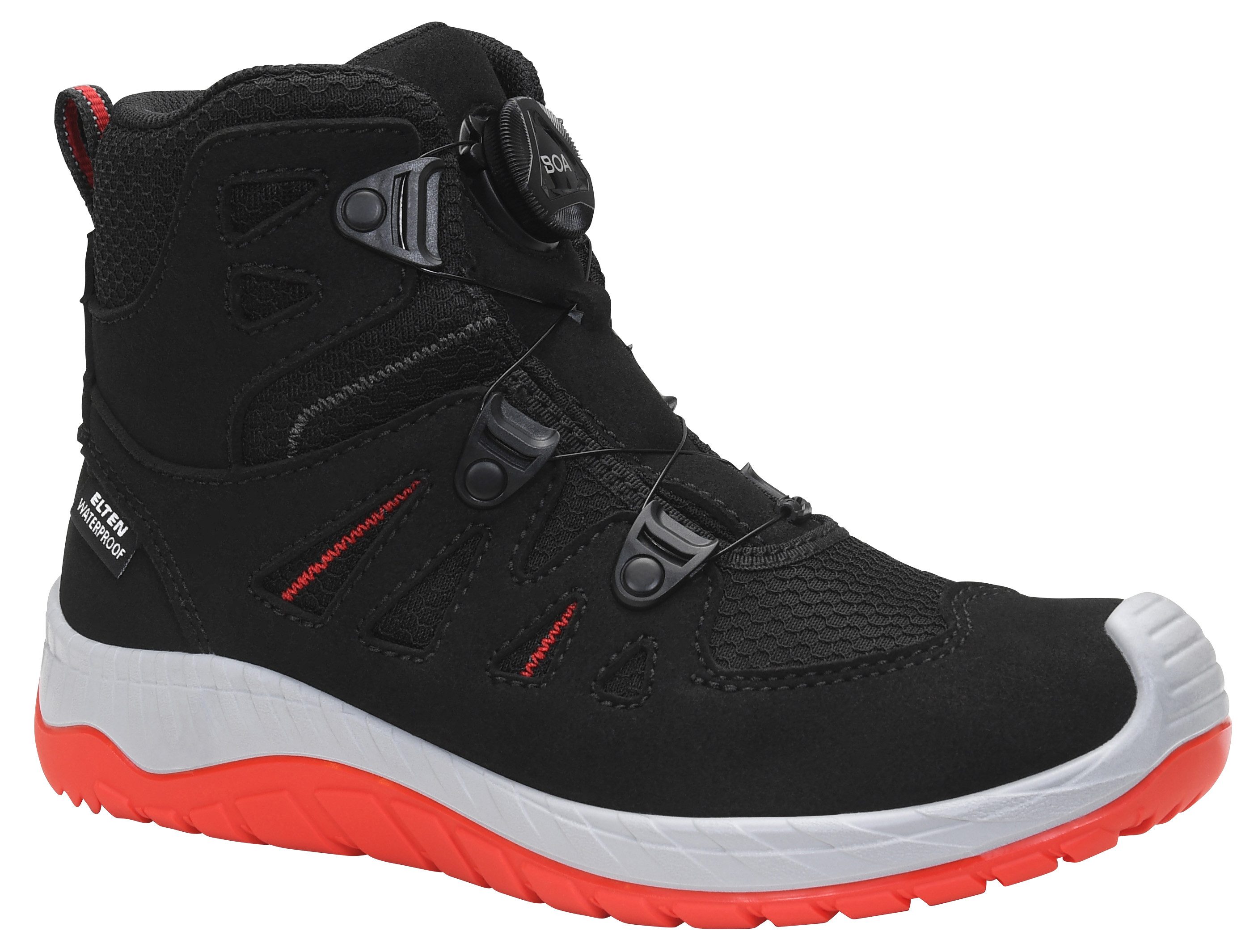 ELTEN MADDOX Kids BOA® black-red Mid Sicherheitsstiefel (Schuhkarton, Paar)