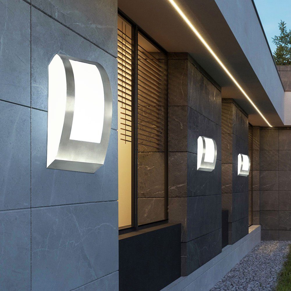 etc-shop Außen-Wandleuchte, 3er Set LED Außen Leuchten Fassaden Wand Strahler Garten Beleuchtung