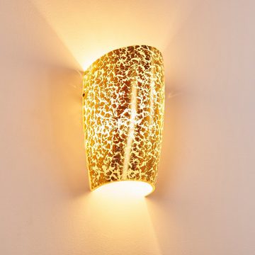 hofstein Wandleuchte »Abriola« Wandlampe aus Glas in Gold, ohne Leuchtmittel, Wandspot in Blattgold-Optik, mit Up&Down-Effekt, E27, Lichteffekt