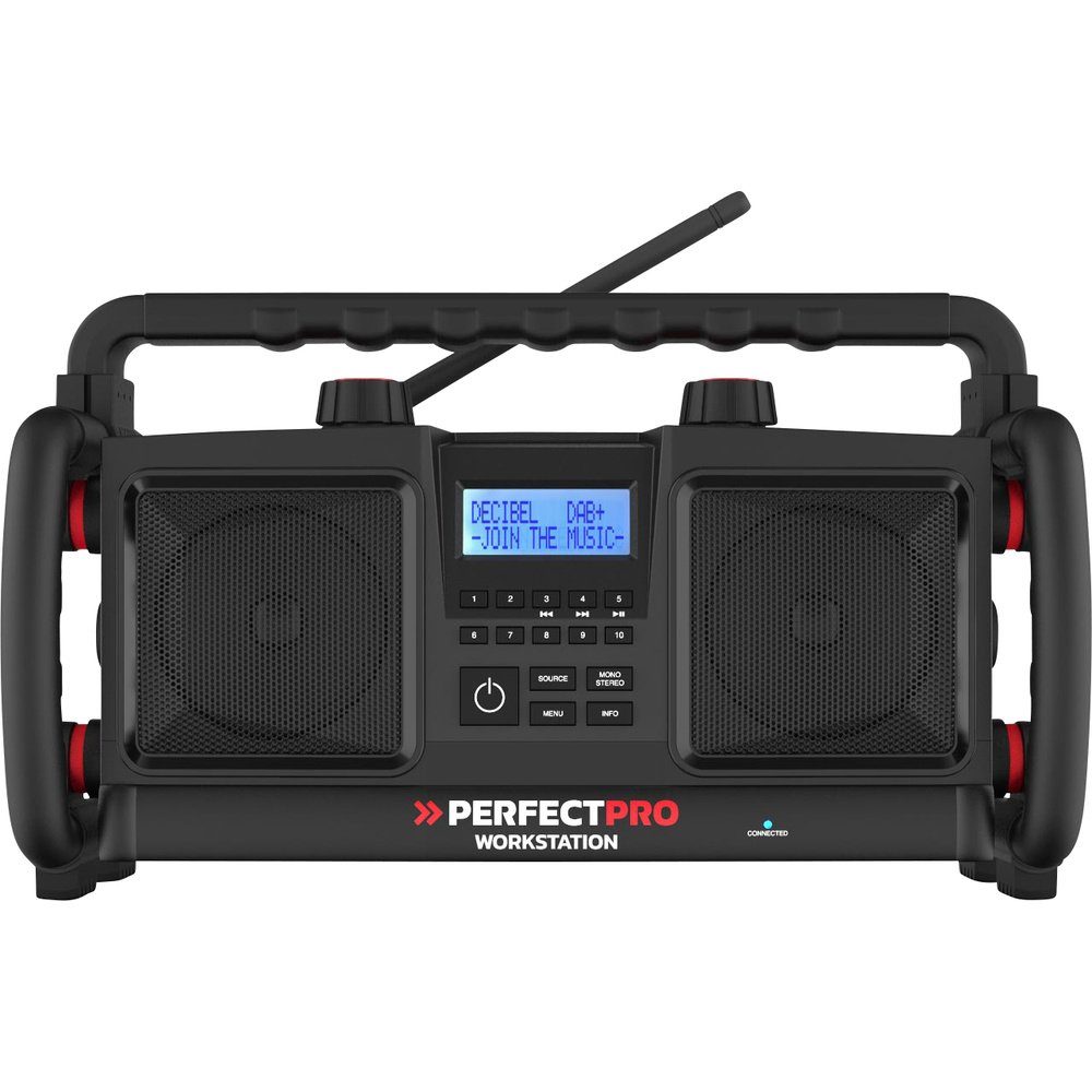 PerfectPro PerfectPro WORKSTATION Baustellenradio UKW, DAB+ Bluetooth®, AUX Akku Radio