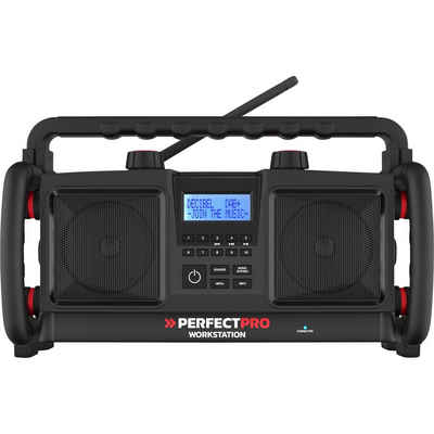 PerfectPro PerfectPro WORKSTATION Baustellenradio UKW, DAB+ Bluetooth®, AUX Akku Radio