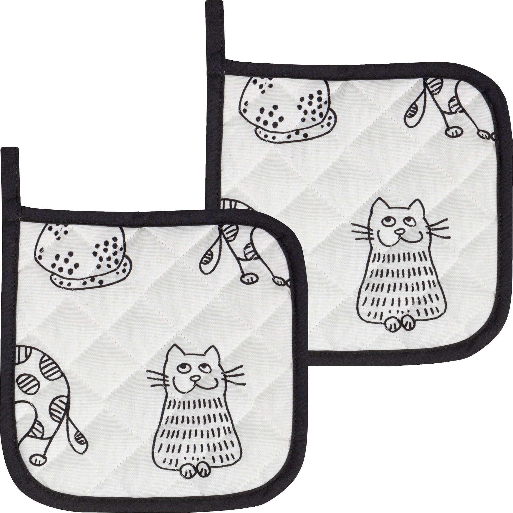 Kracht Topflappen Topflappen "Katzenreihe" 2er-Pack, Motiv: Katzen günstig online kaufen
