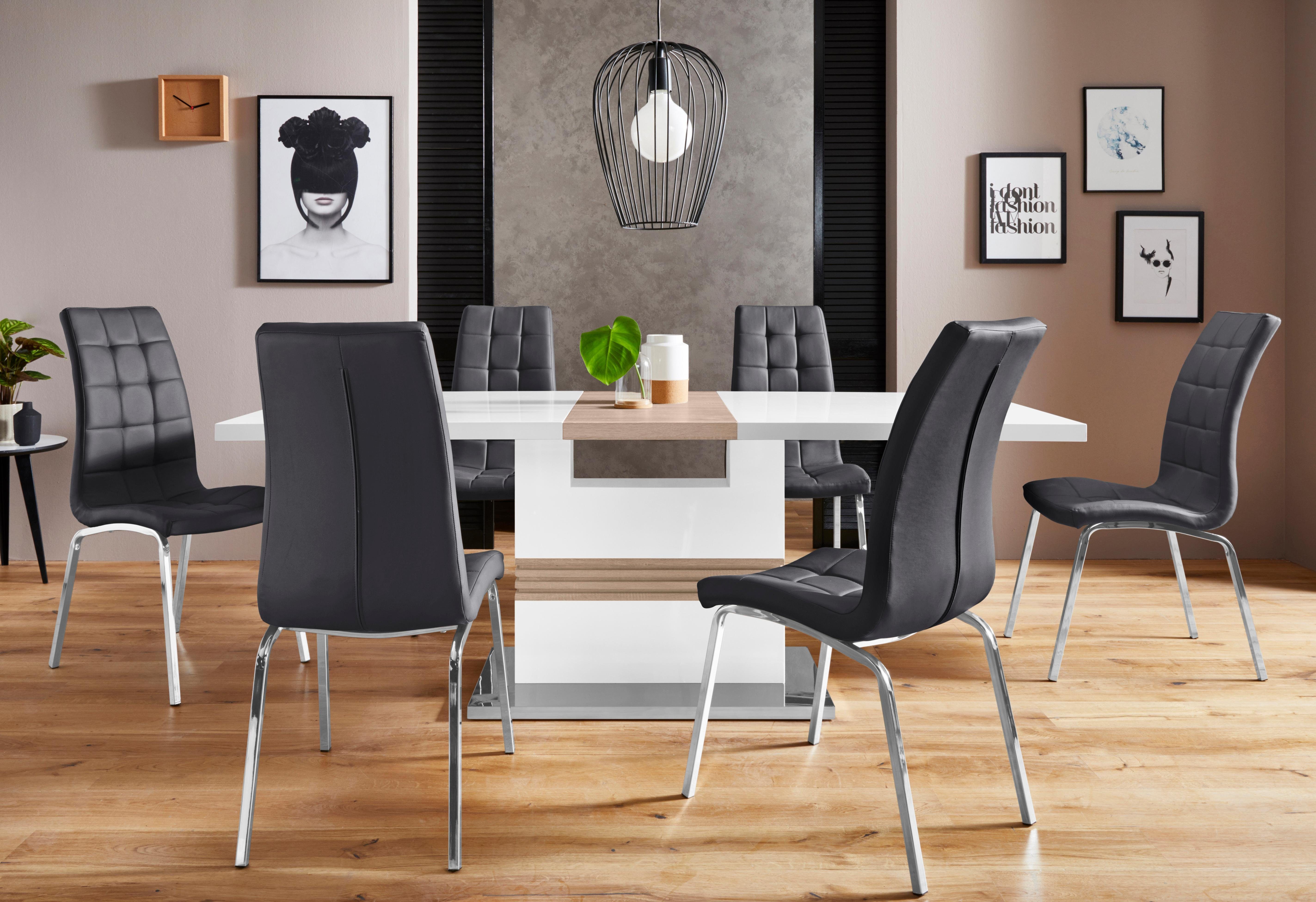 Essgruppe »Perez/Lila«, (Set, 5-tlg), mit 4 Stühlen, Tisch ausziehbar,  Breite 160-200 cm online kaufen | OTTO