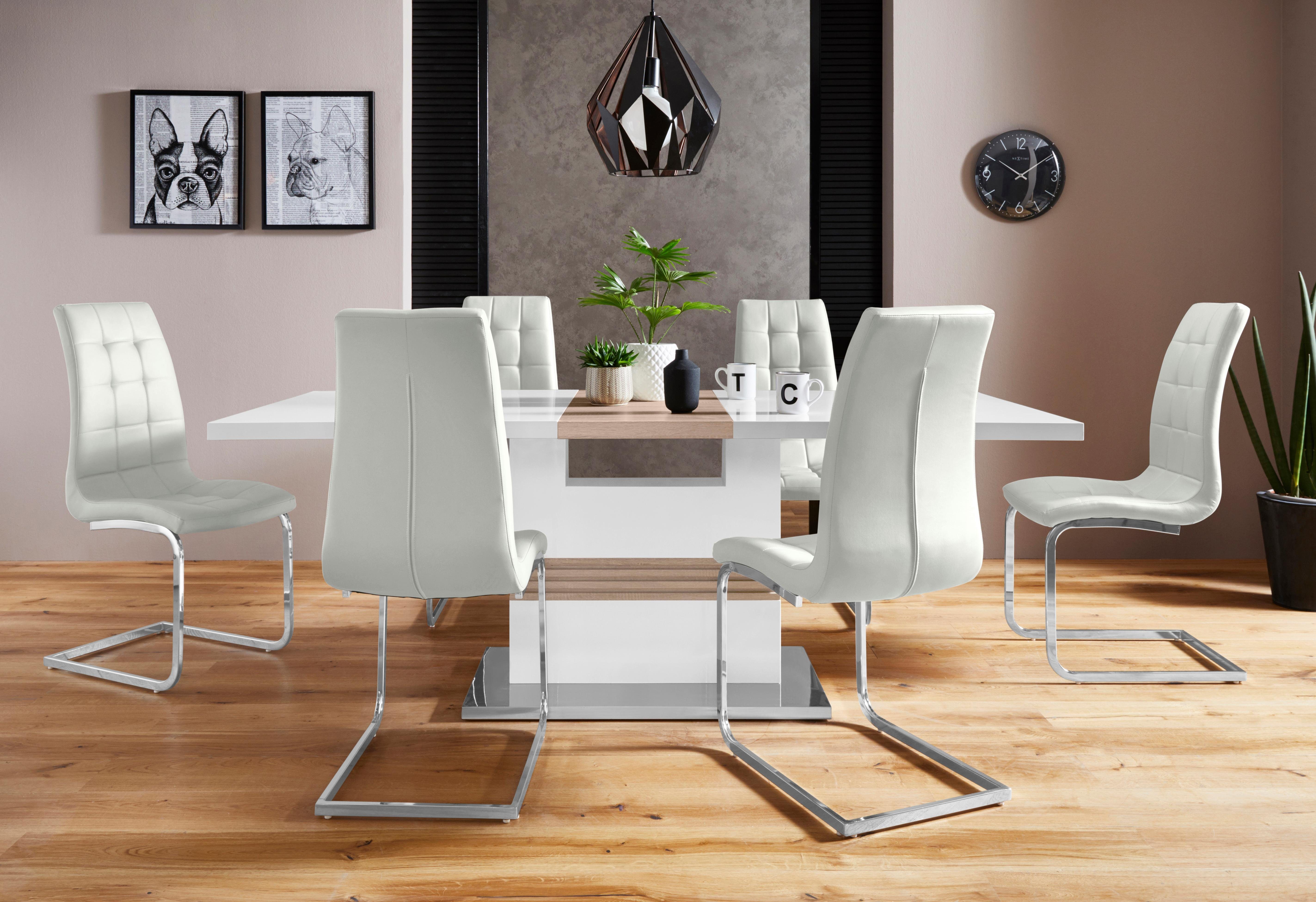 INOSIGN Essgruppe »Perez/Lola«, (Set, 5-tlg), mit 4 Stühlen, Tisch  ausziehbar, Breite 160-200 cm online kaufen | OTTO