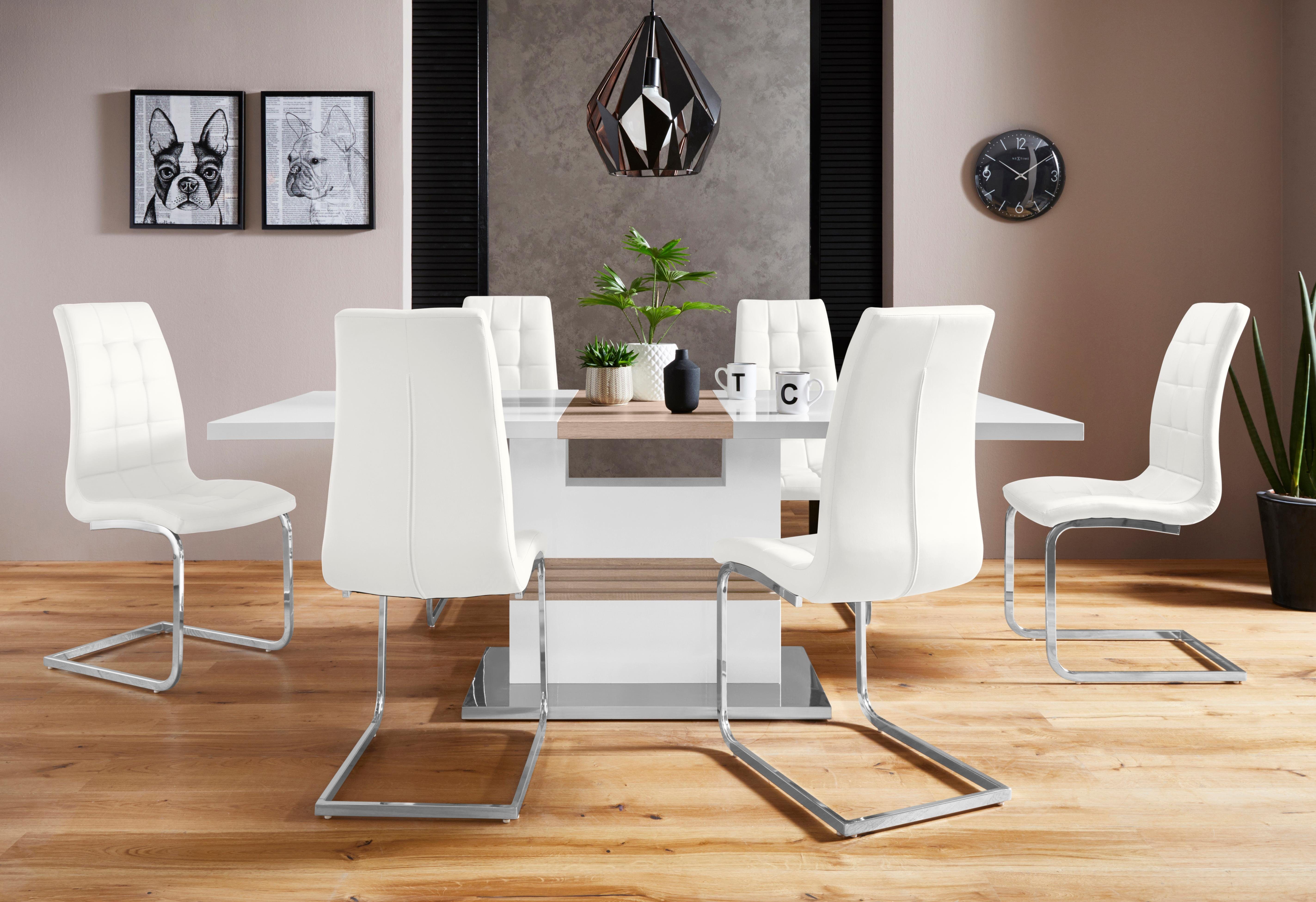 INOSIGN Essgruppe »Perez/Lola«, (Set, 5-tlg), mit 4 Stühlen, Tisch  ausziehbar, Breite 160-200 cm online kaufen | OTTO