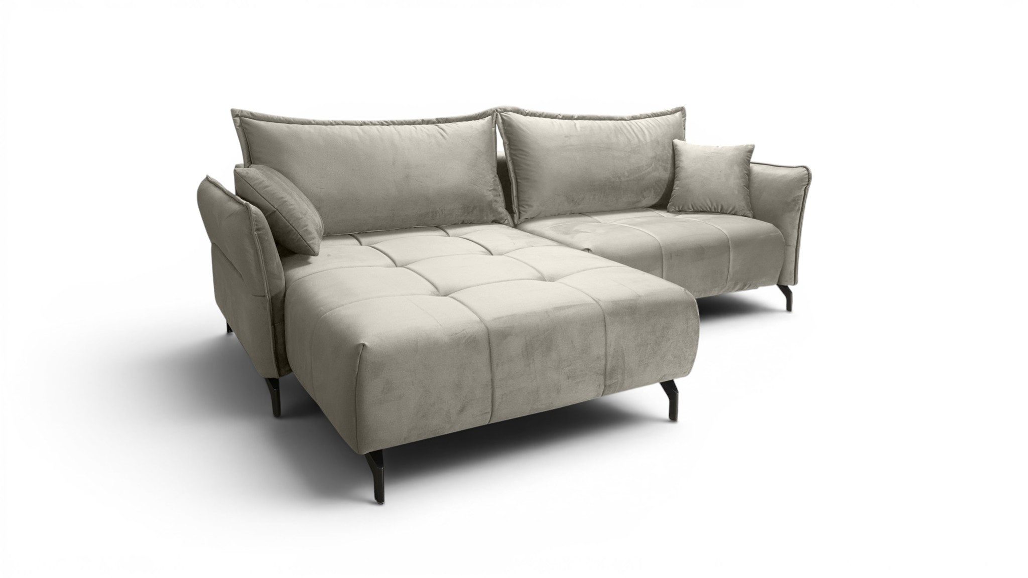 Fun Möbel Ecksofa Schlafsofa Sofa VICTORIA Stoff Element, inkl. Schlaffunktion, 2 x Rücken- und 2 x Zierkissen, inkl. Schlaffunktion