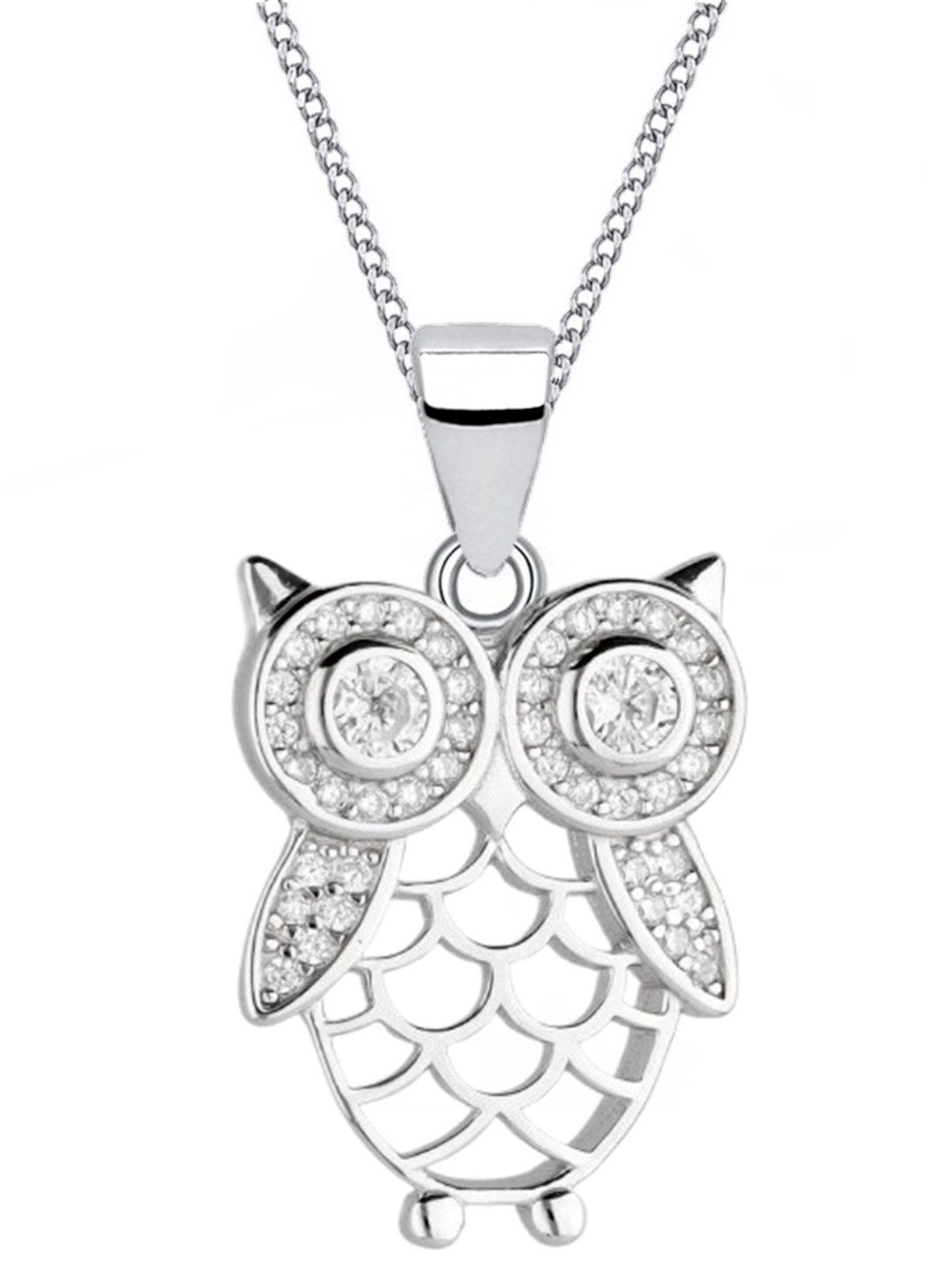 Goldene Hufeisen Kette mit Anhänger Halskette Damen Silberkette Eule 925 mi günstig online kaufen