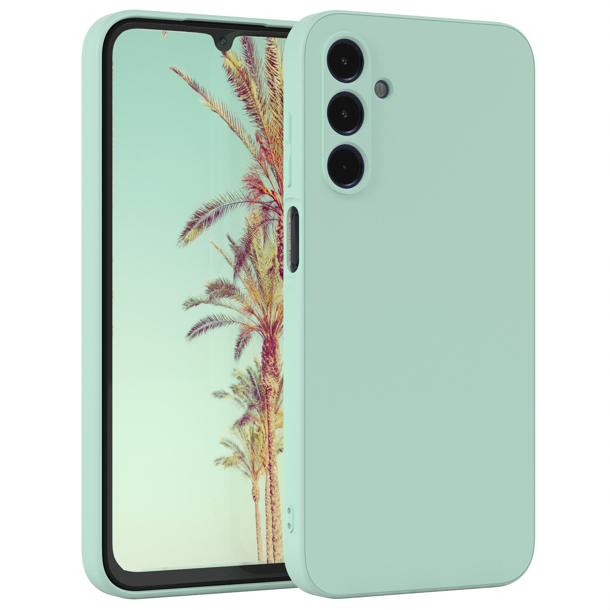 EAZY CASE Handyhülle für Samsung Galaxy A15 5G Hülle Silikon 6,5 Zoll, Hülle Silikon kratzfest Smart Slimcover Bumper Case Etui Mint Grün