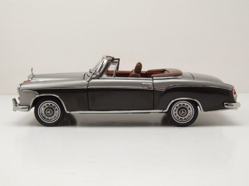 Sun Star Modellauto Mercedes 220 SE Cabrio W128 1960 grau dunkelgrau, Maßstab 1:18
