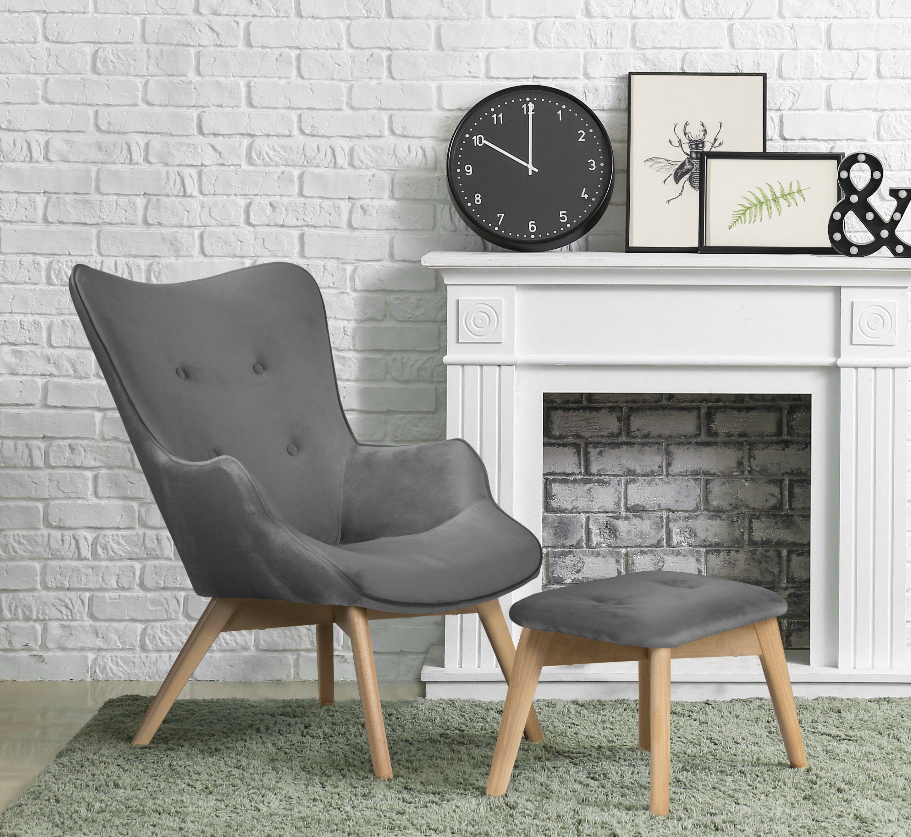 Home affaire Sessel Nicko, wahlweise mit und ohne Hocker