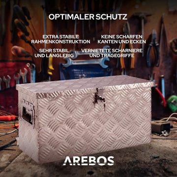 Arebos Transportbehälter Aluminium Werkzeugbox mit Schloss, Deichselbox, 40 Liter, (stk)