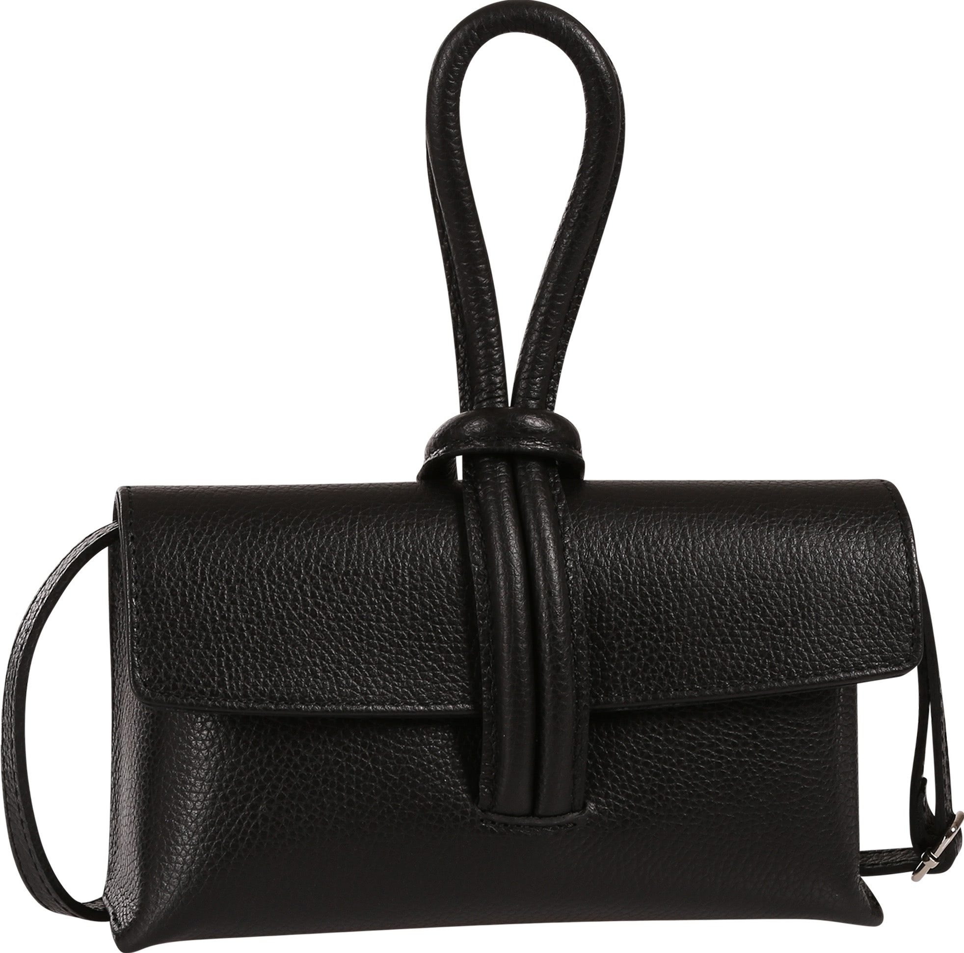 Toscanto Umhängetasche Toscanto Damen Abendtasche Umhängetasche (Abendtasche), Damen Leder Abendtasche, Umhängetasche, schwarz ca. 23cm