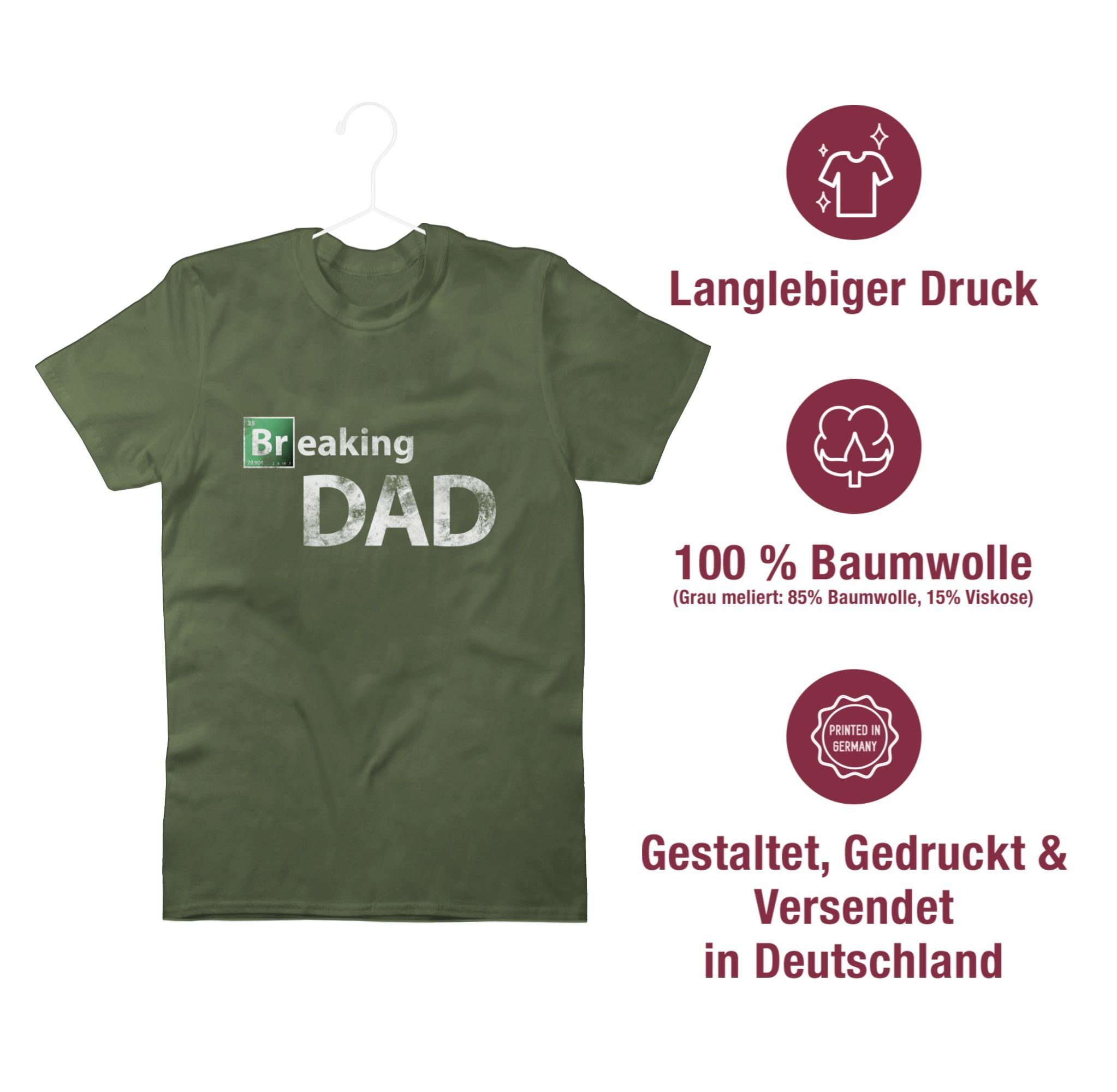 Papa Shirtracer 3 Dad Army für Vatertag Geschenk T-Shirt Breaking Grün