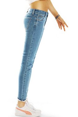 be styled Röhrenjeans Medium Waist Röhrenjeans Stretch Hose in denimlblau - Damen - j16p-3 mit Stretch-Anteil, 5-Pocket-Style