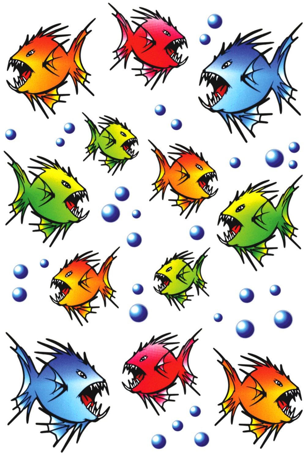 Hermann Schütz Aufkleber Aufkleber Piranhas 300 x 200 mm bunt