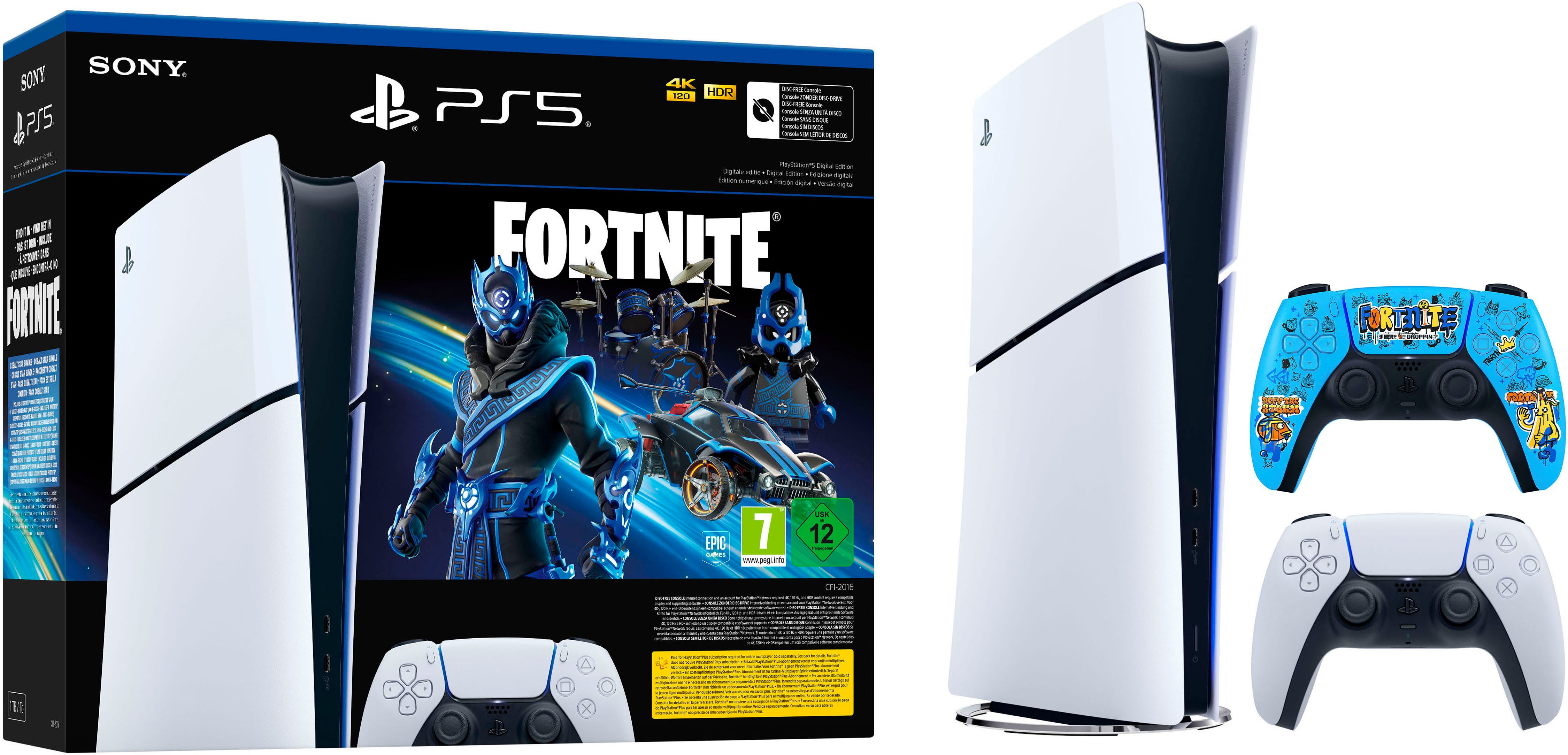PlayStation 5 PS5 Slim Digital Fortnite Cobalt Star Bundle inkl. FORTNITE DualSense