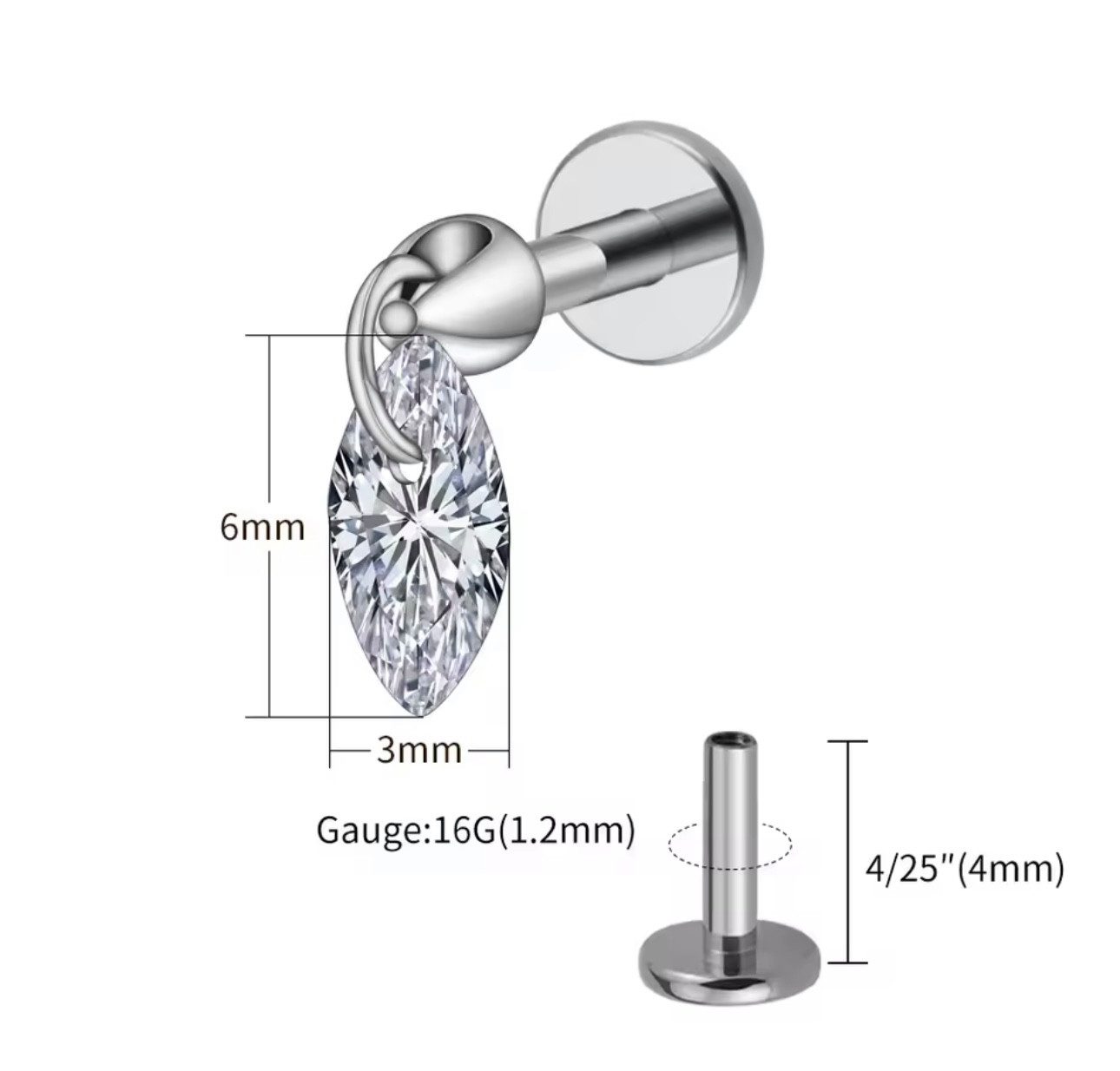 Karisma Schmuck Nasenpiercing Titan G23 Helix/Tragus günstig online kaufen
