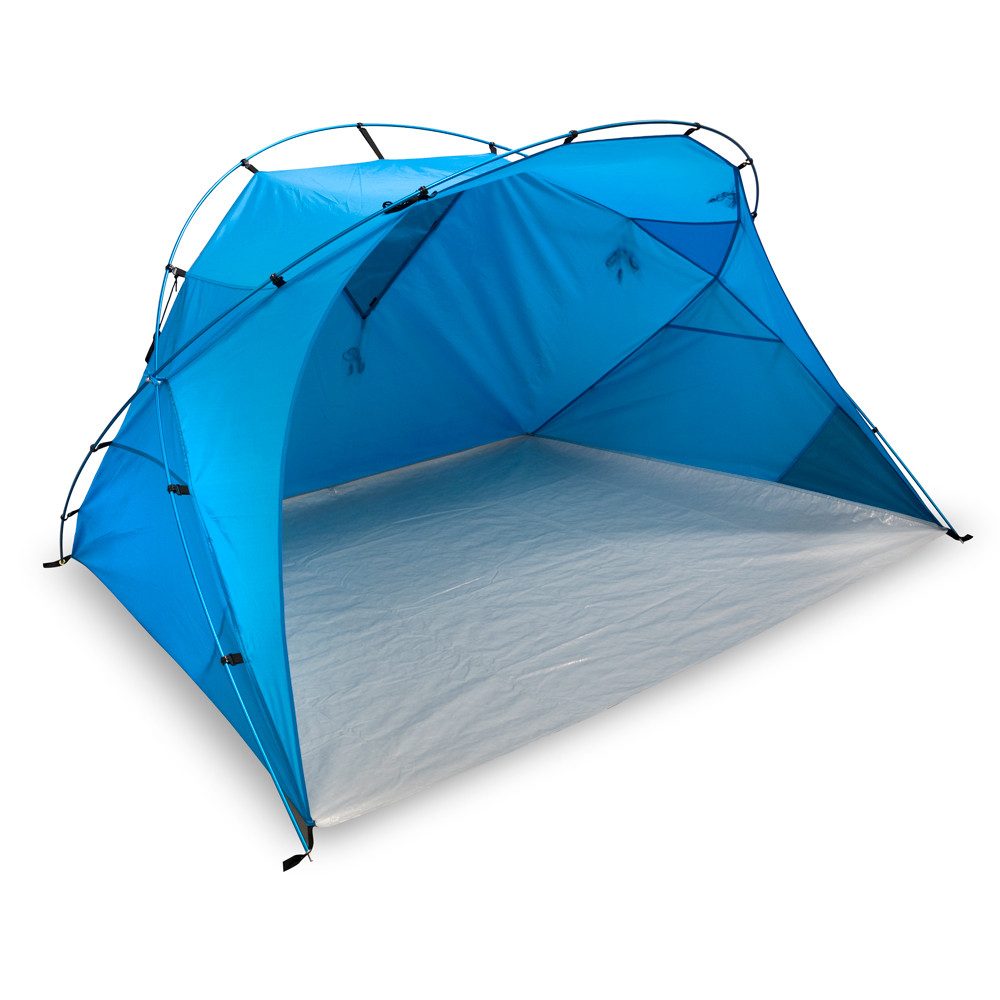 outdoorer Strandmuschel XXL Santorin Alu Air - großes UV 80-Strandzelt für die ganze Familie, schnell aufgebaut, leichtes Gewicht, ideal für See, Meer & Garten