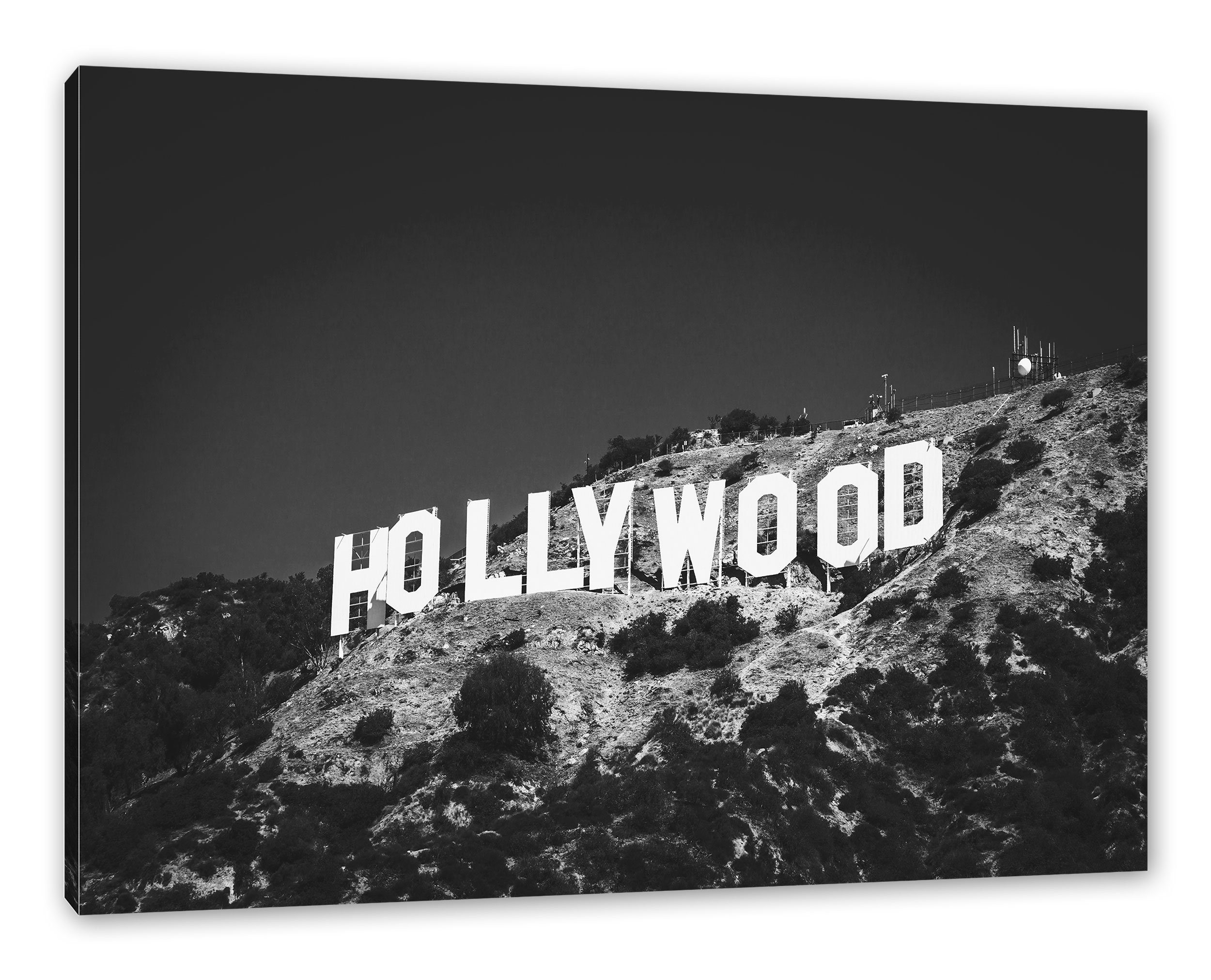 Pixxprint Leinwandbild Wahrzeichen von Hollywood, Wahrzeichen von Hollywood (1 St), Leinwandbild fertig bespannt, inkl. Zackenaufhänger