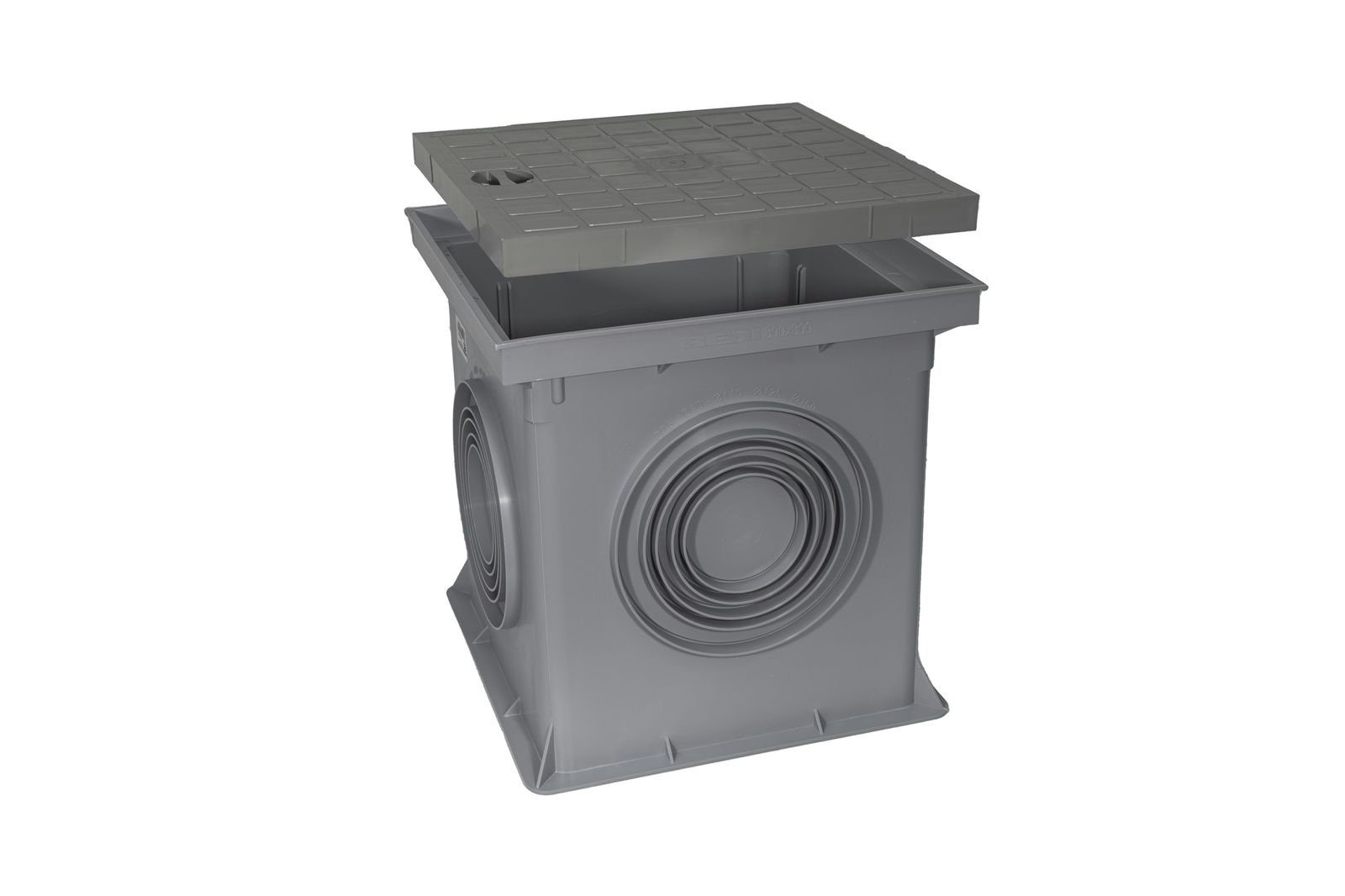 Marley Deutschland GmbH Erdschacht 300x300mm Einlaufschacht + Schachtdeckel, 30x30x30 cm, 2-St., laugen- und säurebeständig, begehbar