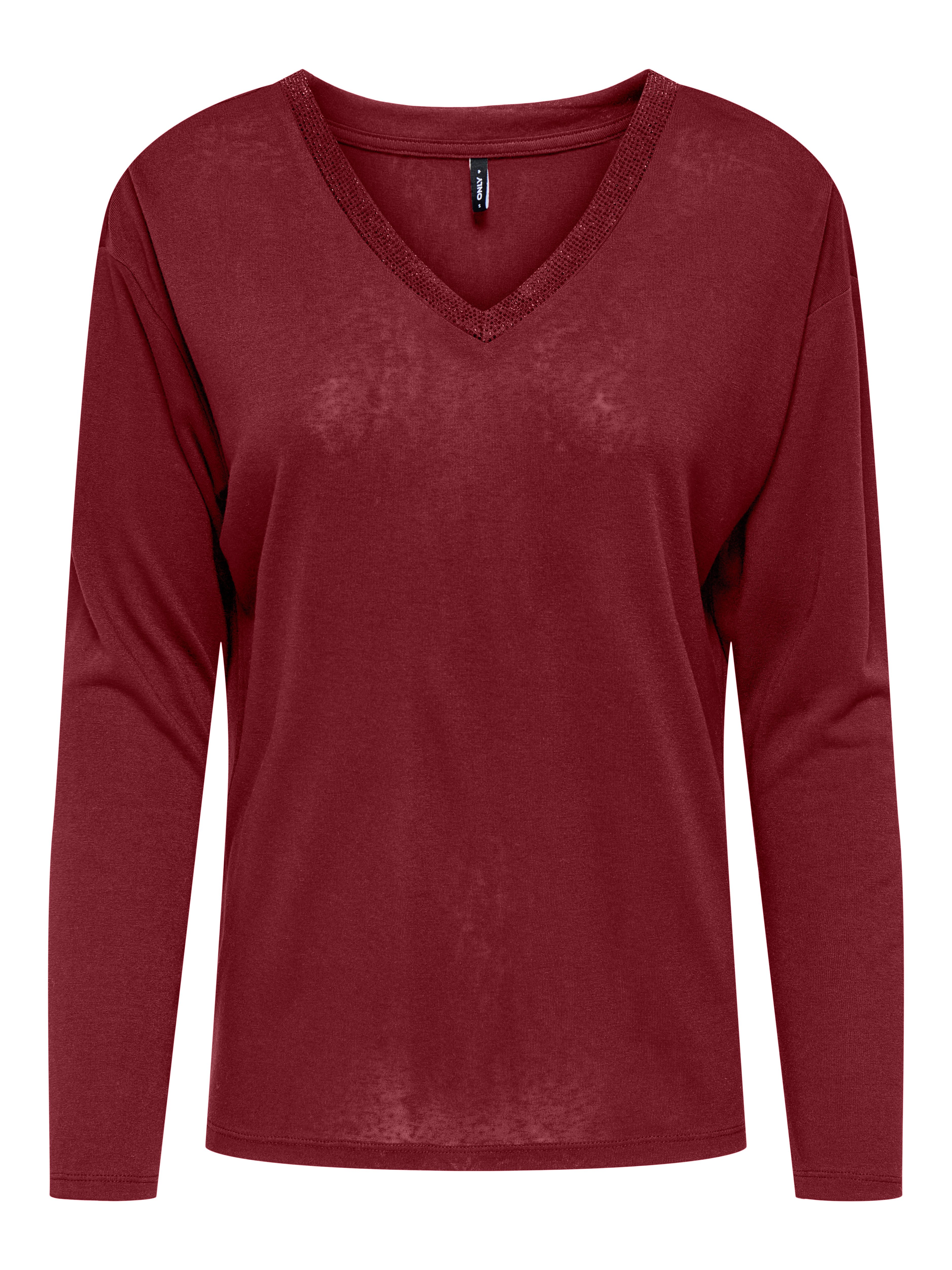 ONLY Langarmshirt ONLHENRIETTA L/S V-NECK SHINE günstig online kaufen