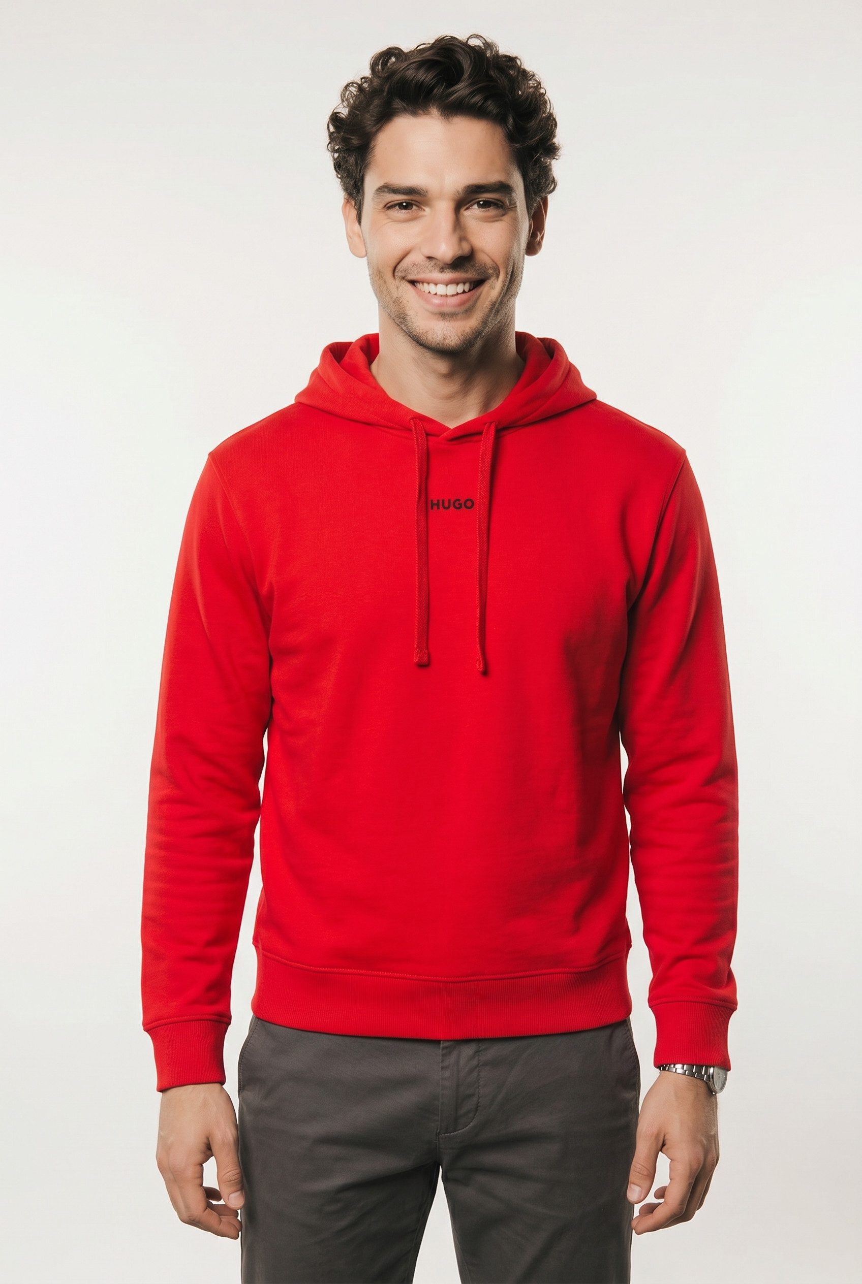 HUGO Kapuzensweatjacke Relaxed Fit, Kapuze, Taschen