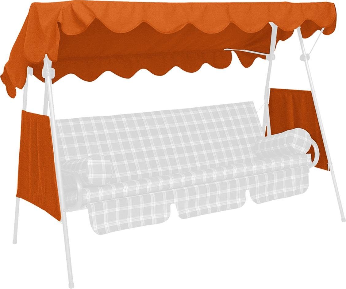 ANGERER Freizeitmöbel GmbH Hollywoodschaukelersatzdach Ersatz Sonnendach terrakotta inkl. 2 Seitenteile, (1 Stück), für Dachgestänge von ca. 200 x 120 cm