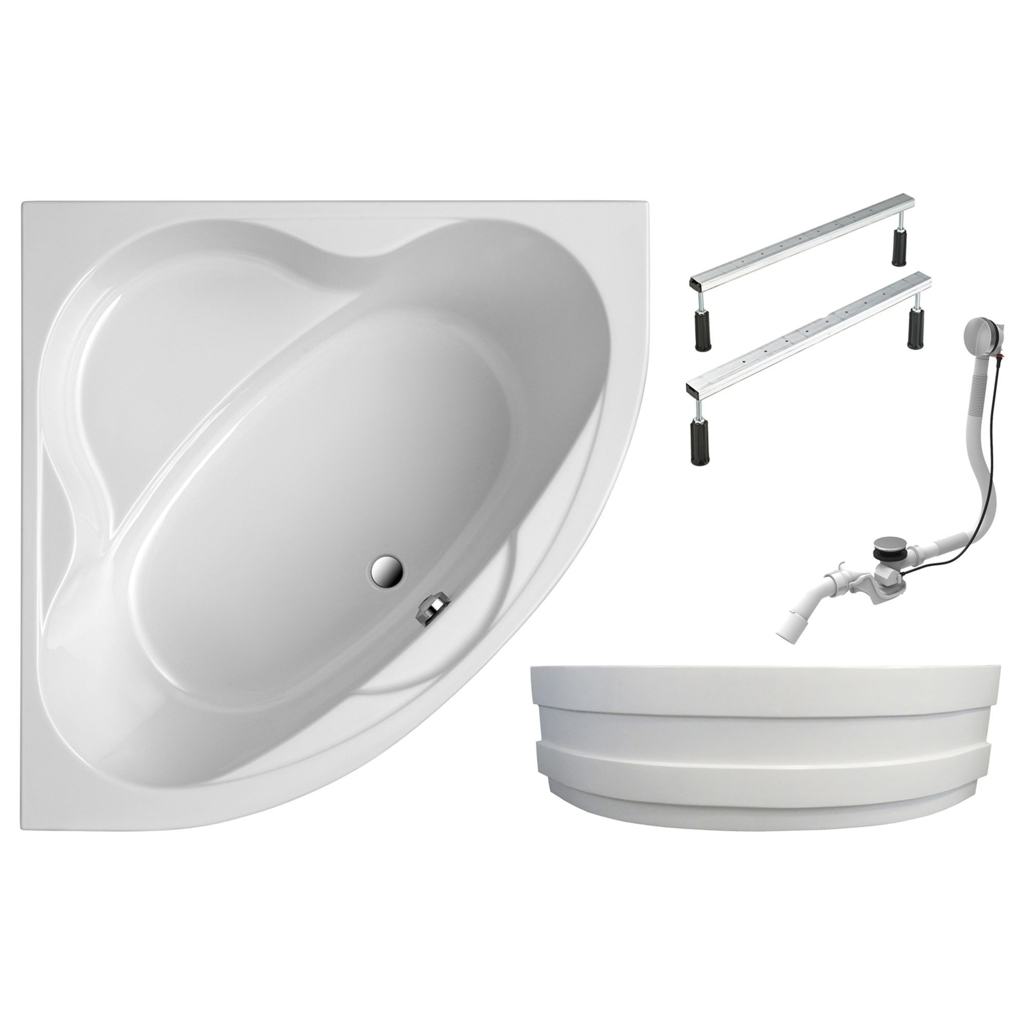 Schulte Badewanne Coralia, Eckbadewanne, Sanitäracryl, Weiß, günstig online kaufen