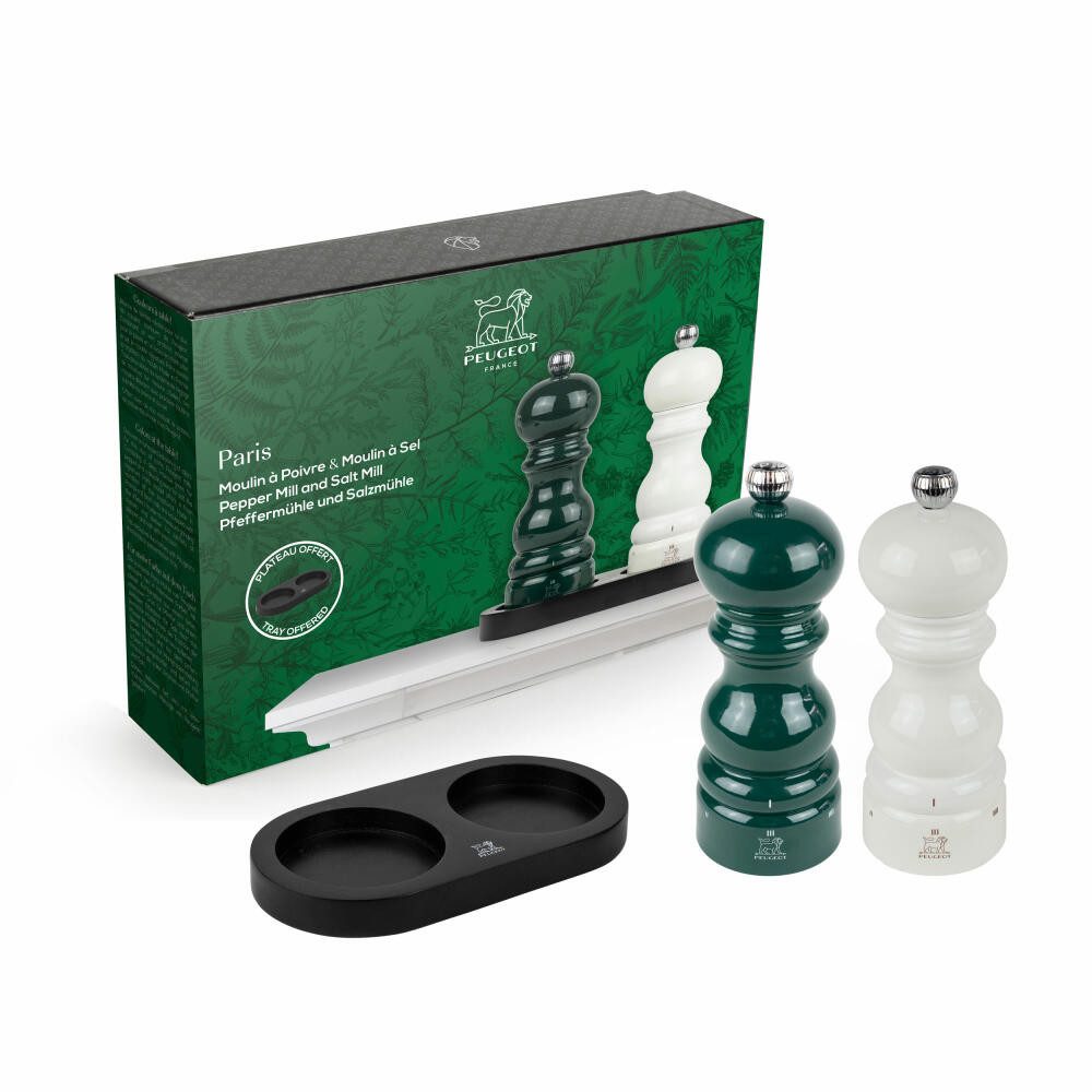 PEUGEOT Salz-/Pfeffermühle Geschenkset PARIS 15cm Pfeffermühle Waldgrü Manuell