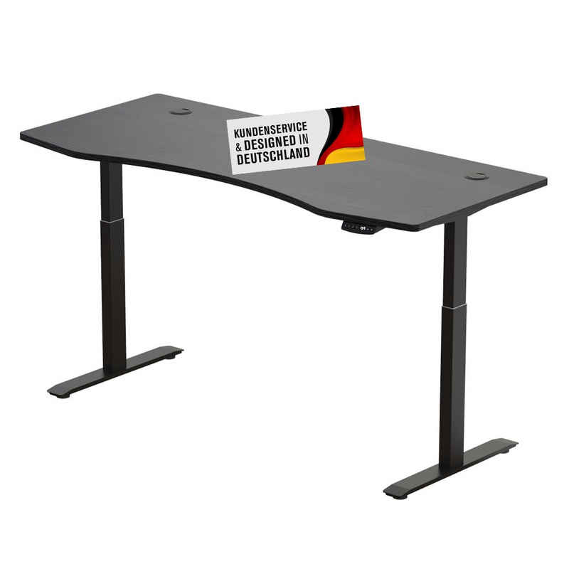 PROMAFIT Arbeitstisch Schreibtisch mit elektrischer Höhenverstellung (Set, 1-St., Tischplatte mit Gestell), Tischplatte 180 oder 150 cm & 3 Memory Funktionen