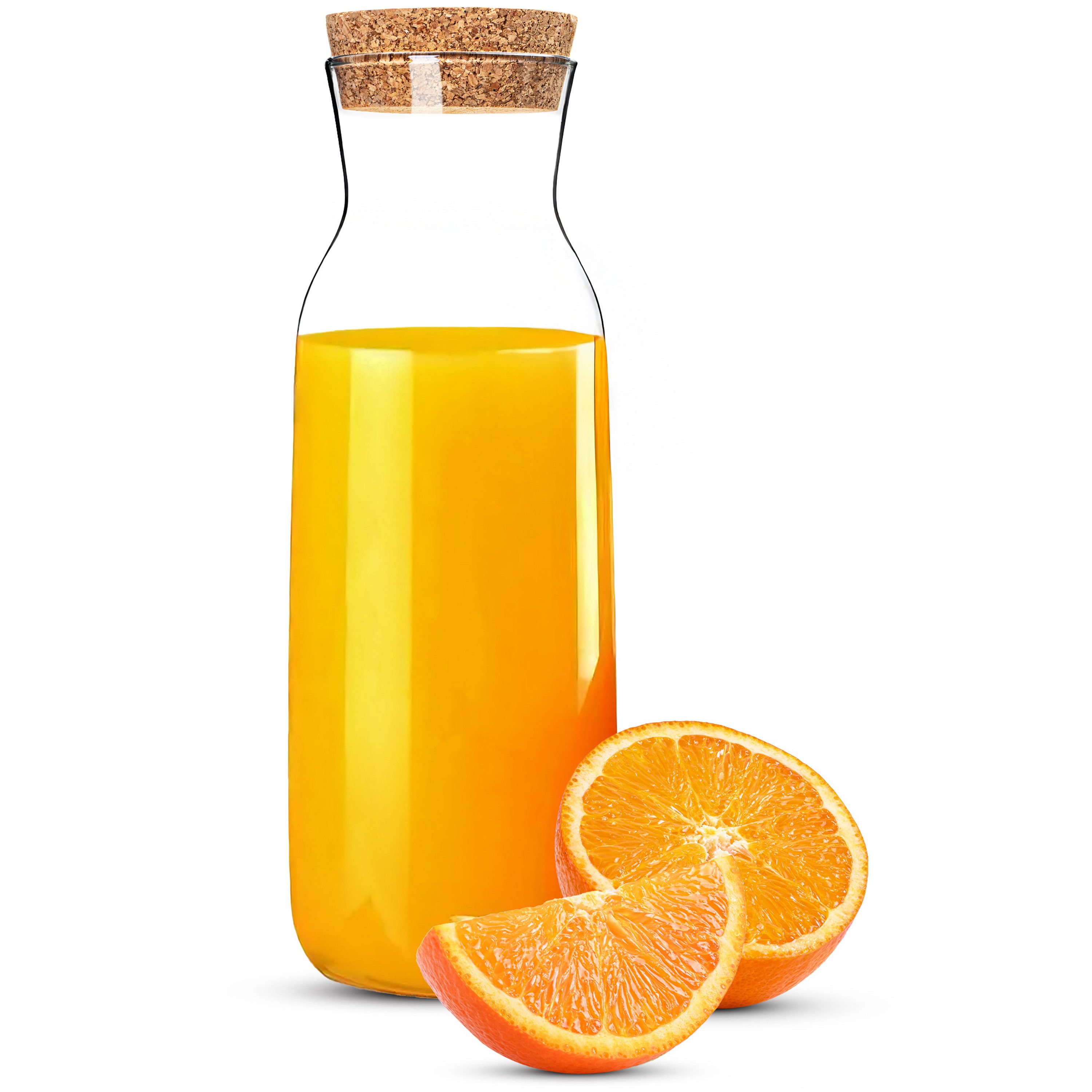 KONZEPT Karaffe Wasserkaraffe mit Deckel, Karaffe aus Glas 1 liter, (1-tlg), ideal für Wasser, Saft, Limonade und Milch