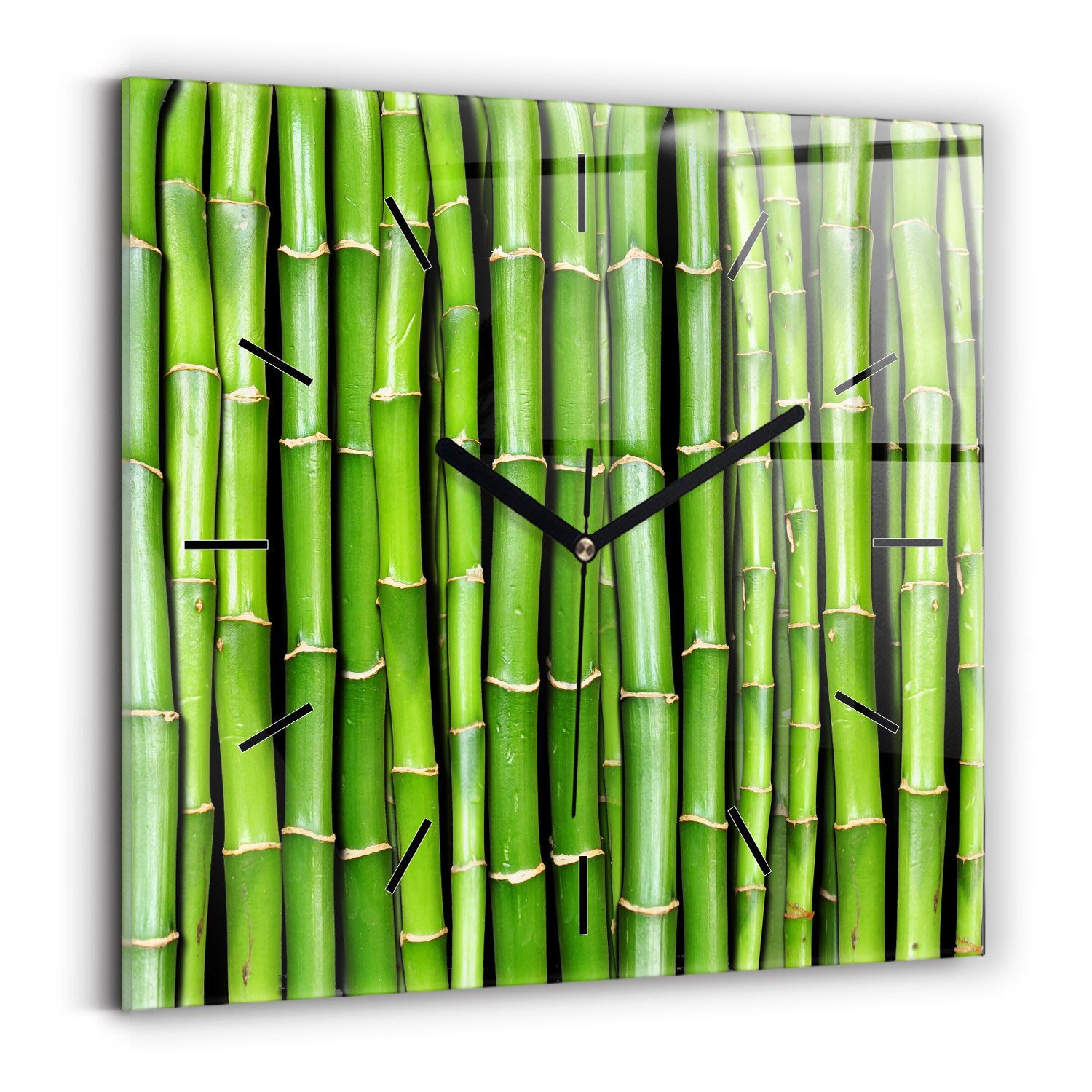 Tulup Wanduhr Glas Wanduhr Asiatischer Bambus Glasuhr Gehärtetes