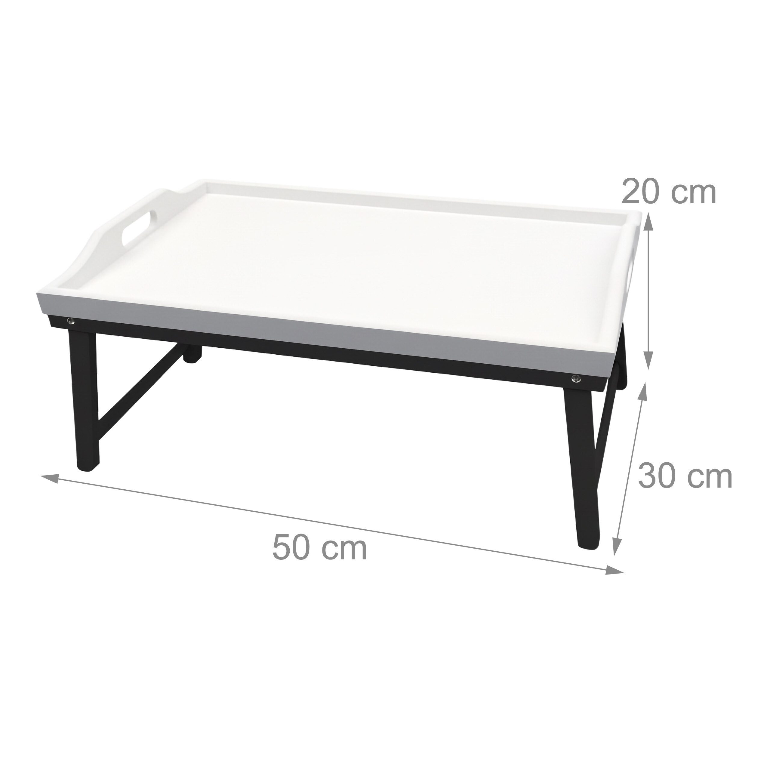 relaxdays Tabletttisch Betttablett aus Bambus (1-St), Weiss-grau – Bild 4 von 5
