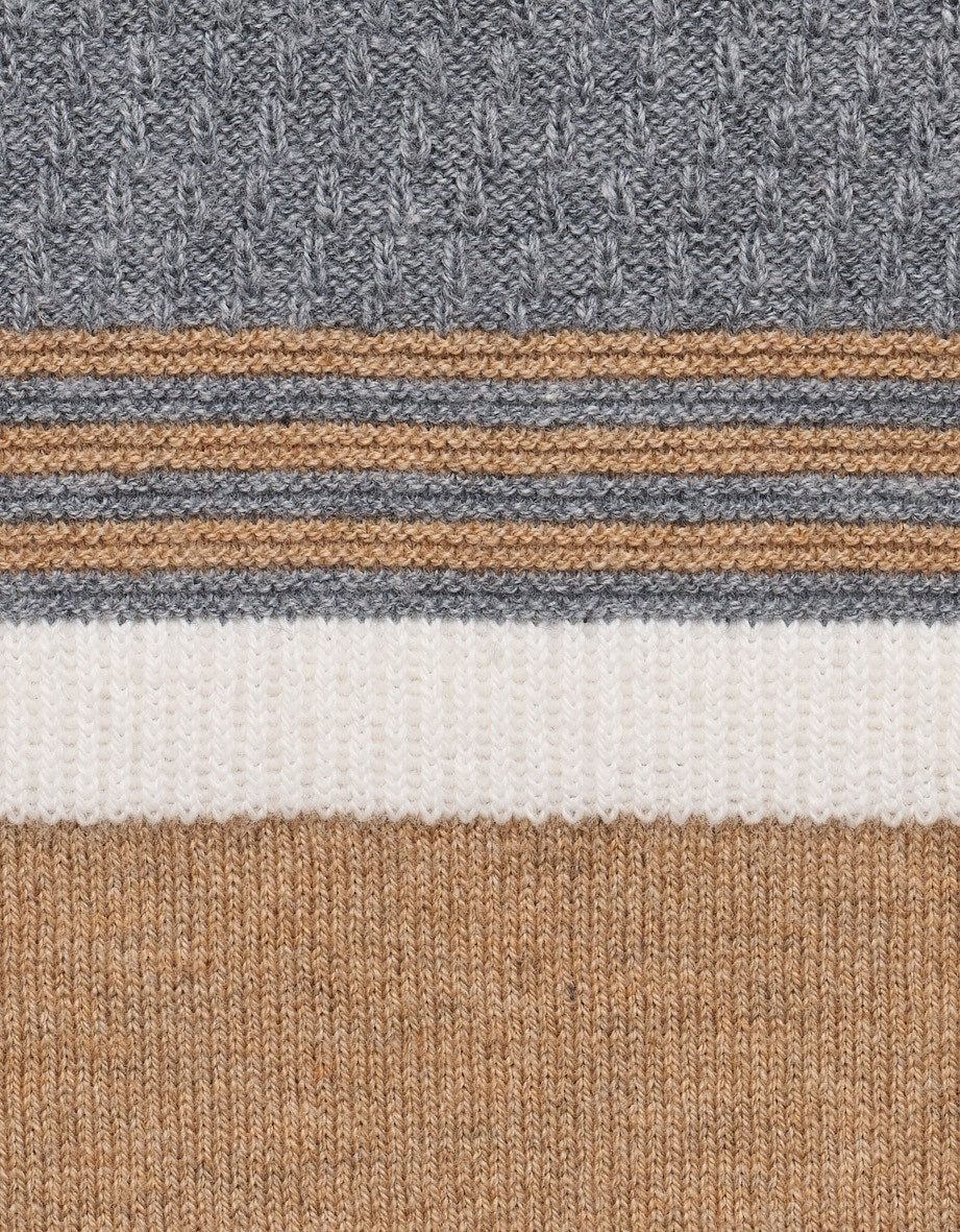 bugatti Rundhalspullover Regular Fit gestreift aus Kaschmir-Mix